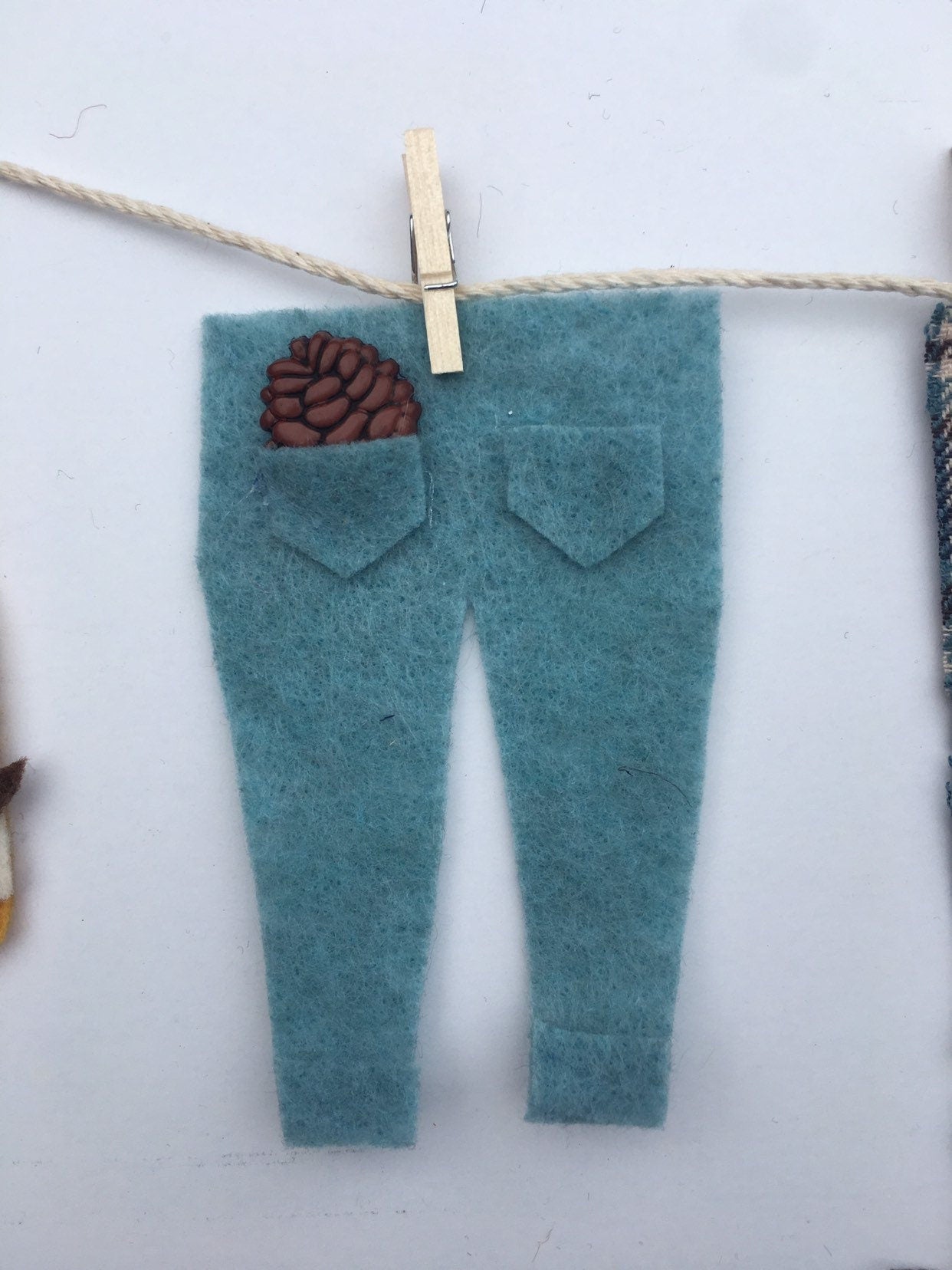 Hipster Millenial Miniature Felt Clothesline Banner Decoration Fall Wall Hanging