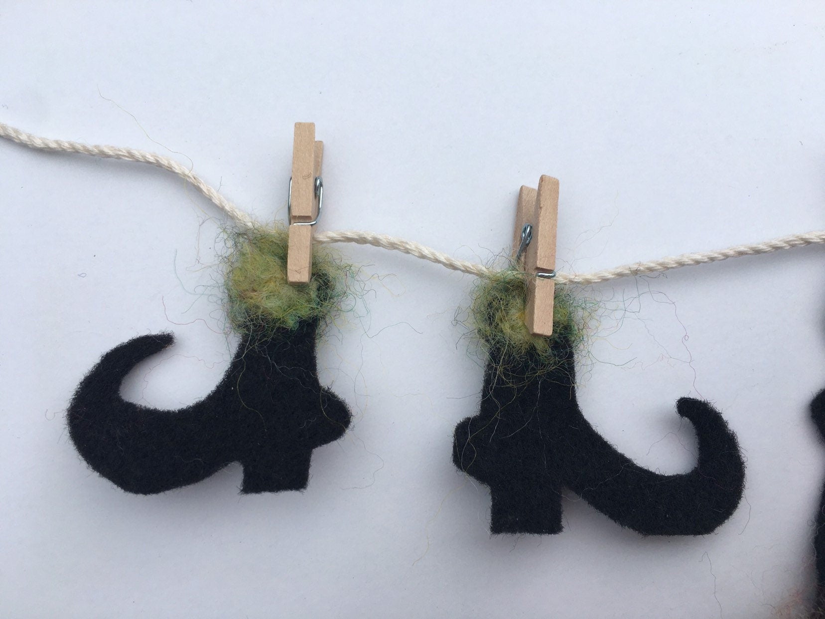 Witch Clothesline Miniature Felted Banner Bunting Garland Halloween Decoration Wall Hanging