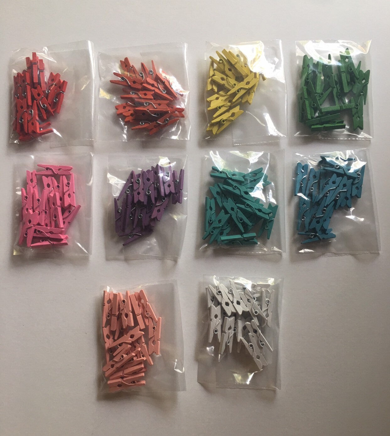 Miniature Colored Clothespins- Set of 15