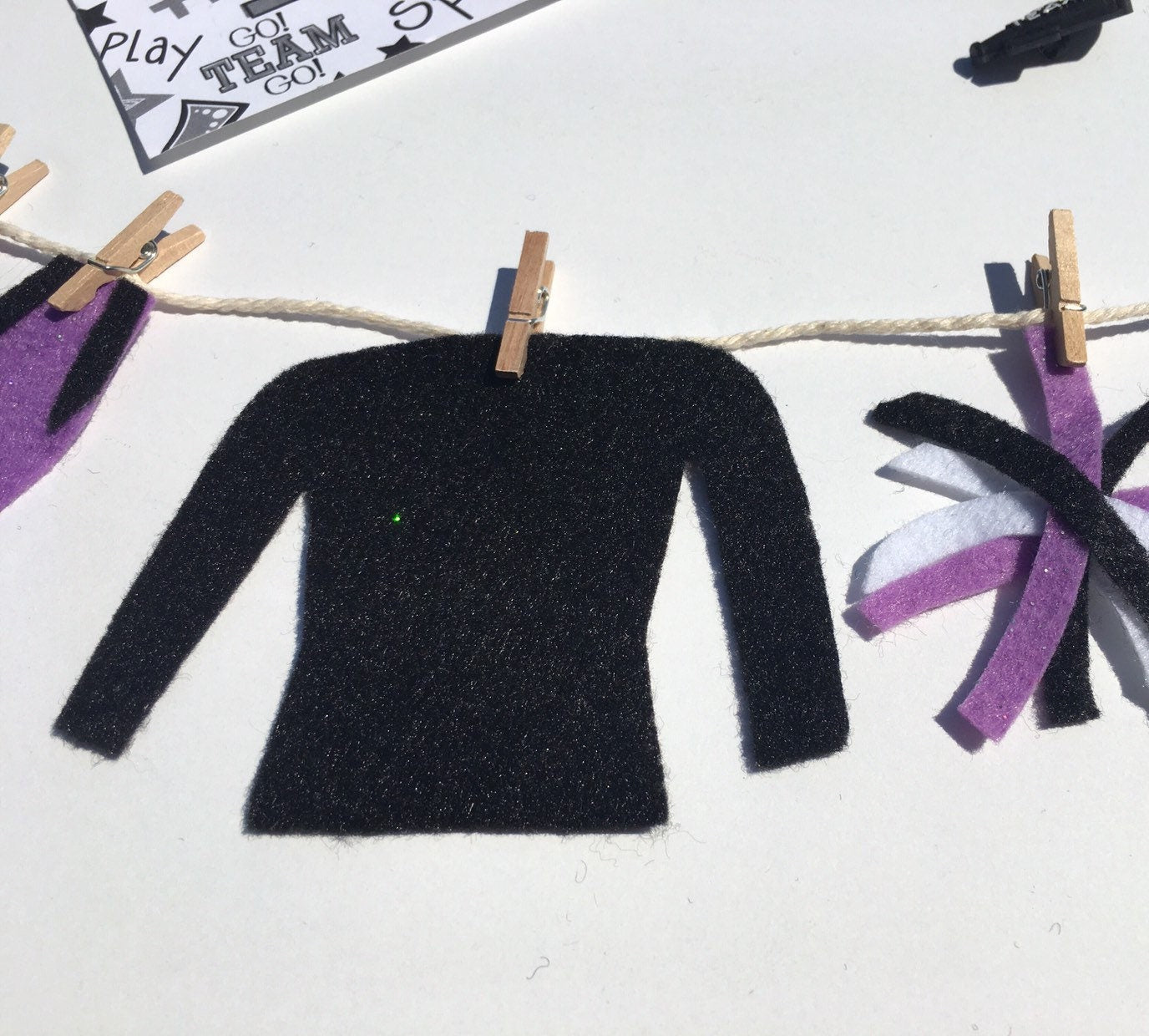 Felt Miniature Cheerleader's Clothesline Cheerleading Banner Bunting Garland Wall Hanging