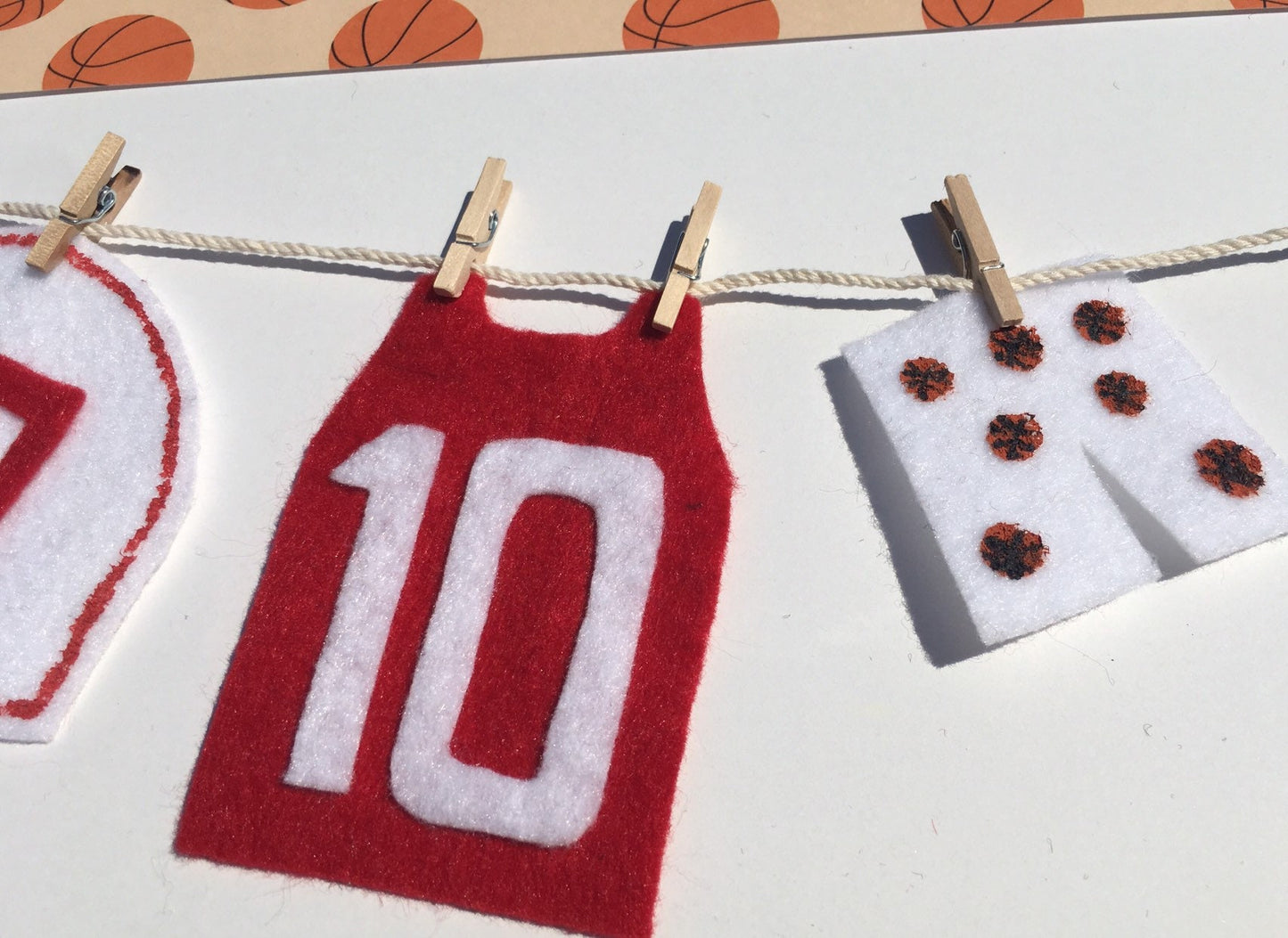 Miniature Felt Basketball Player's Clothesline Banner Bunting Garland Decoration Wall Hanging