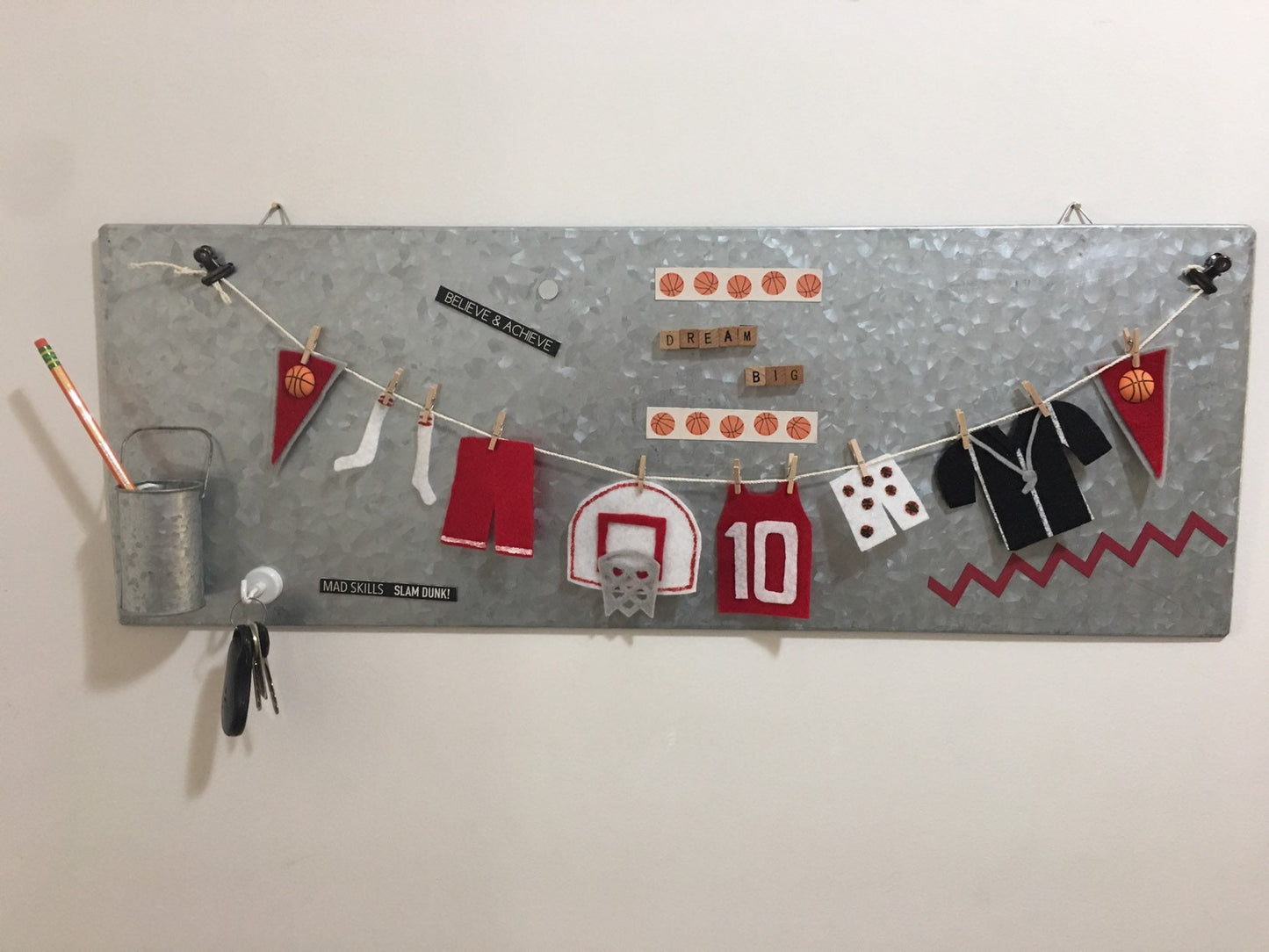 Miniature Felt Basketball Player's Clothesline Banner Bunting Garland Decoration Wall Hanging