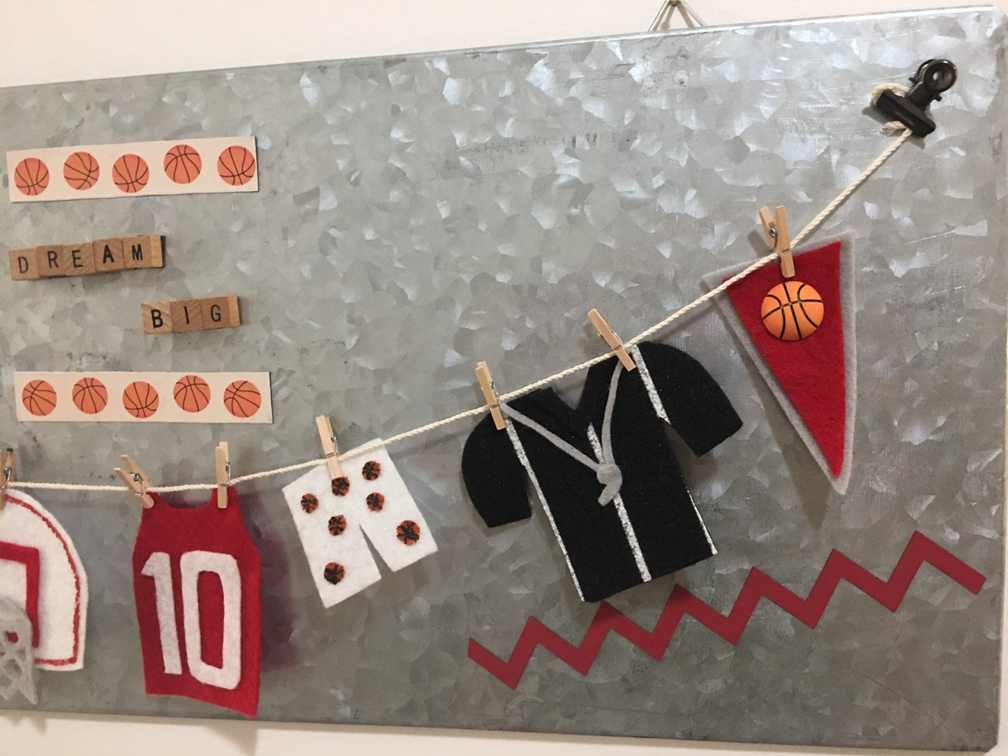 Miniature Felt Basketball Player's Clothesline Banner Bunting Garland Decoration Wall Hanging