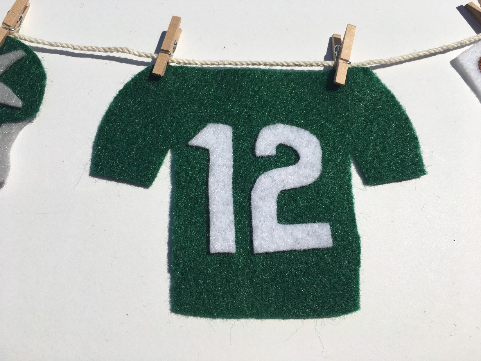 Miniature Felt Football Player's Clothesline Football Banner Garland Bunting Decoration Wall Hanging
