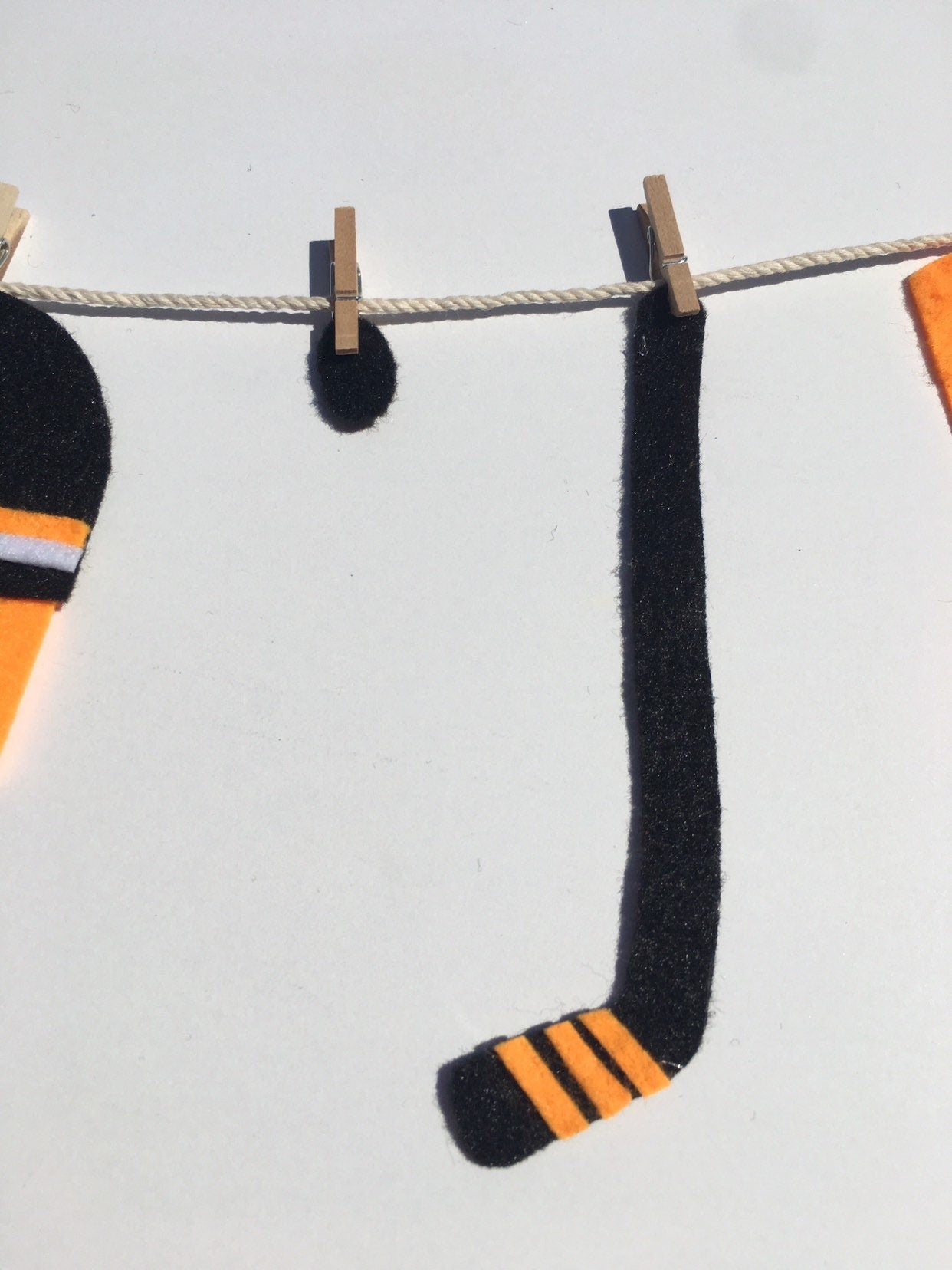 Miniature Felt Hockey Player's Clothesline Decoration Hockey Banner Bunting Garland Wall Hanging