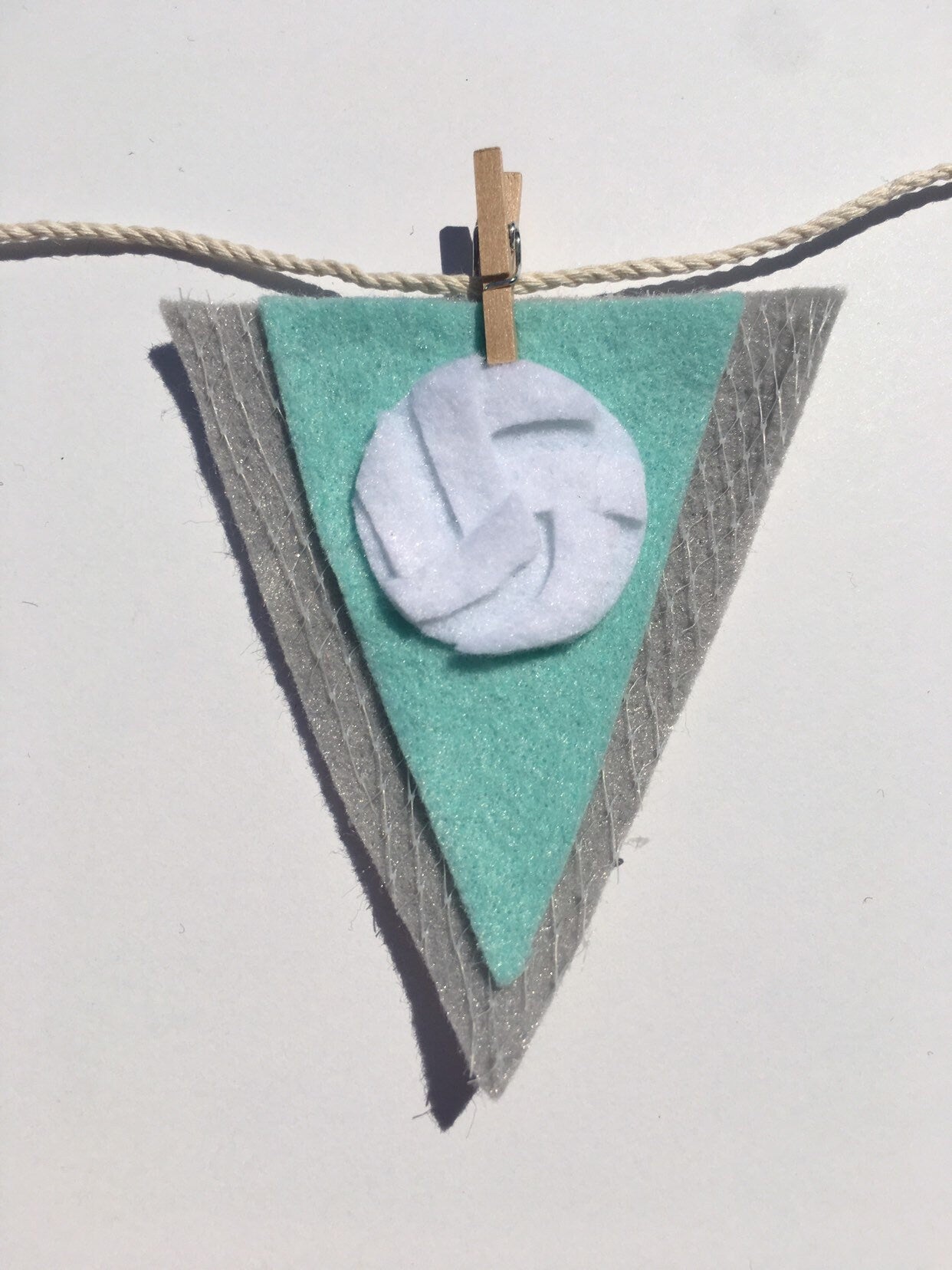 Miniature Felt Volleyball Player's Clothesline Decoration Vollyball Banner Bunting Garland Wall Hanging