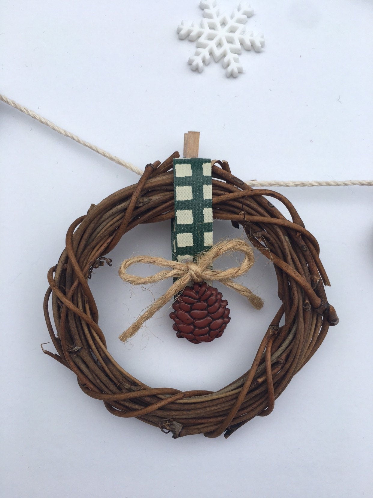 Cozy Cabin in the Woods Miniature Winter Christmas Banner Clothesline Bunting Garland Decoration