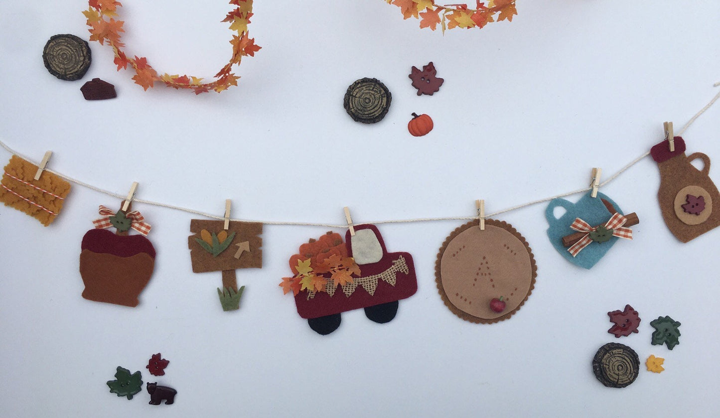 Fall Farm Banner Autumn Garland Bunting Clothesline Decoration