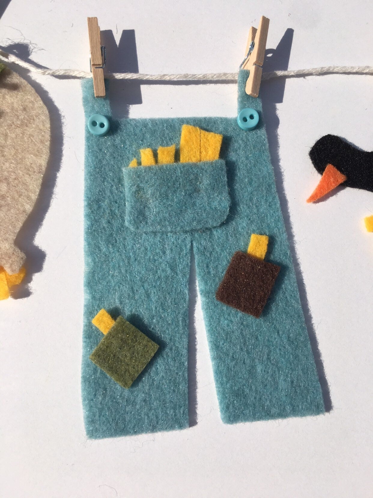 Miniature Felt Scarecrow Clothesline Decoration Fall Banner Harvest Garland Autumn Wall Hanging
