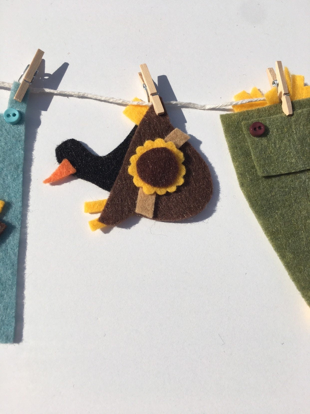 Miniature Felt Scarecrow Clothesline Decoration Fall Banner Harvest Garland Autumn Wall Hanging