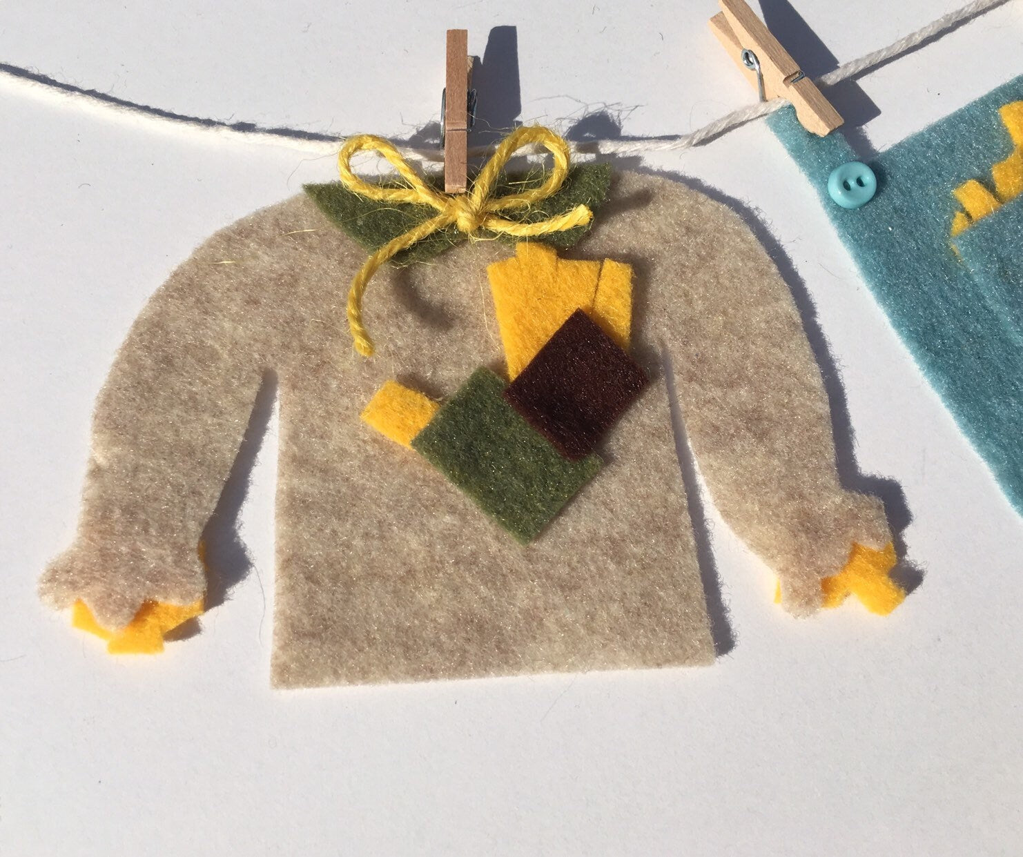 Miniature Felt Scarecrow Clothesline Decoration Fall Banner Harvest Garland Autumn Wall Hanging
