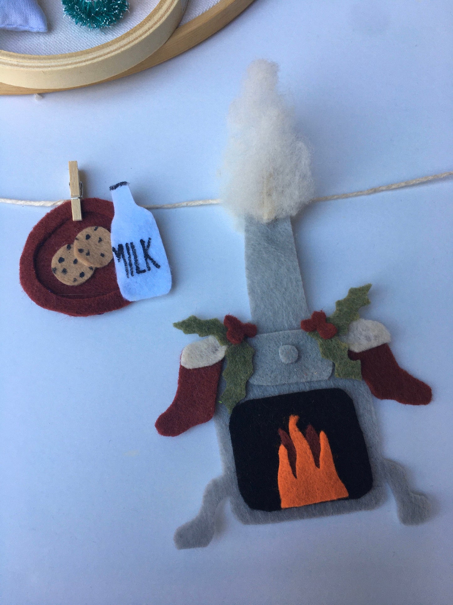 Mrs. Santa Claus at Home Christmas Banner Clothesline Bunting Garland Wall Hanging Decoration