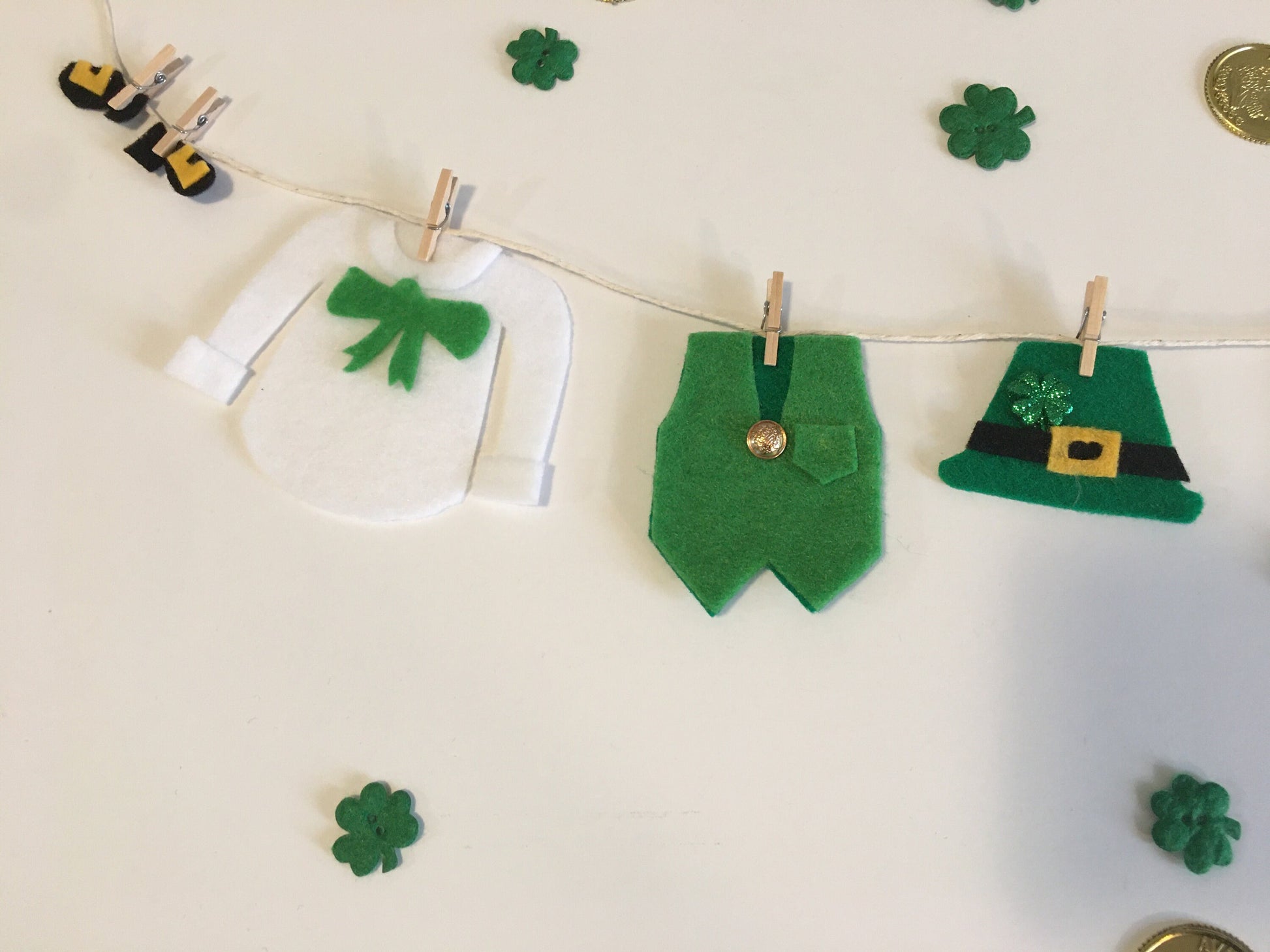 St. Patrick's Day Garland Leprechaun Banner Clothesline Laundry Bunting