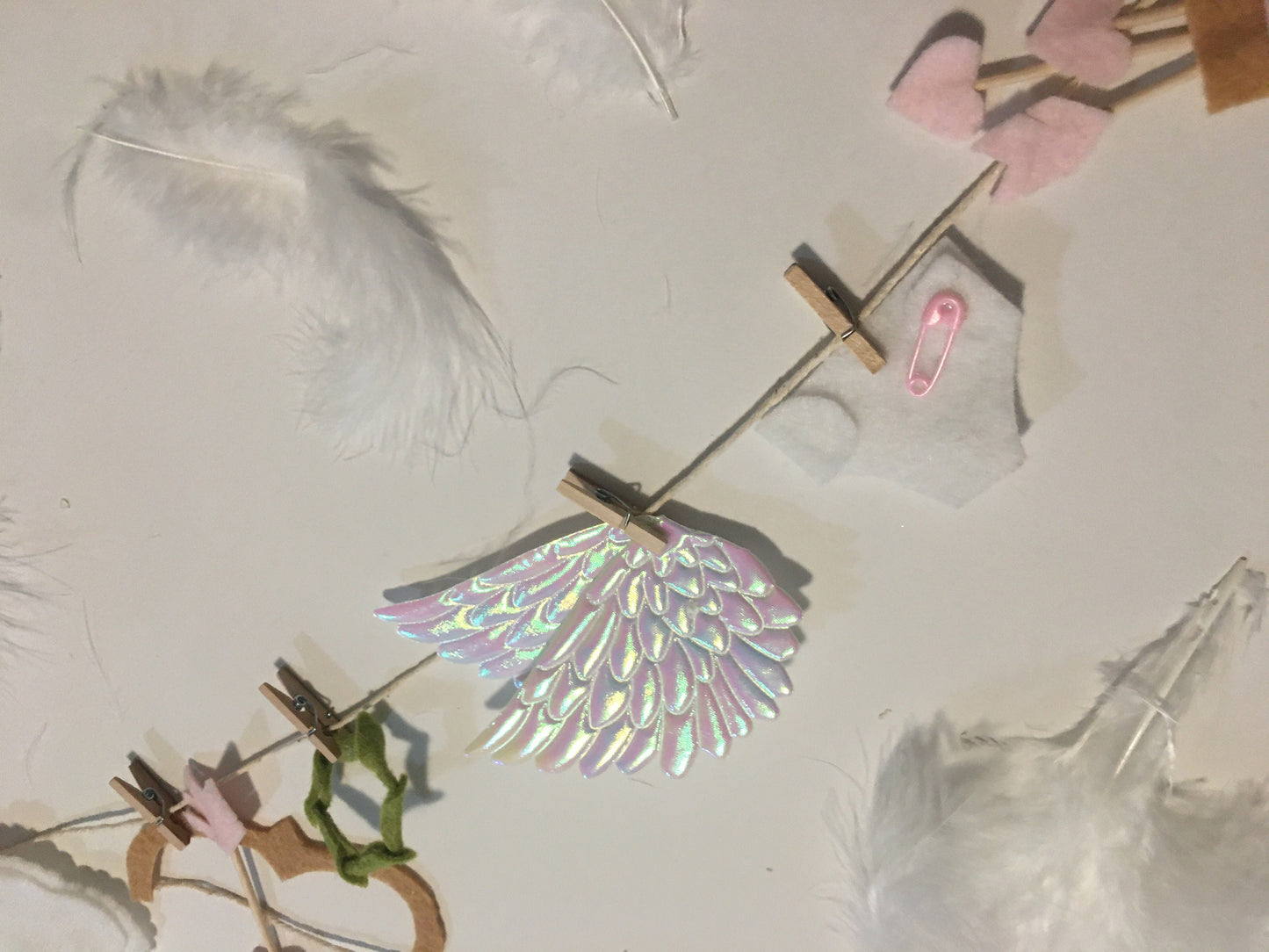 Cupid’s Clothesline Felt Miniature Banner Garland Bunting Wall Hanging Valentine’s Day Decoration