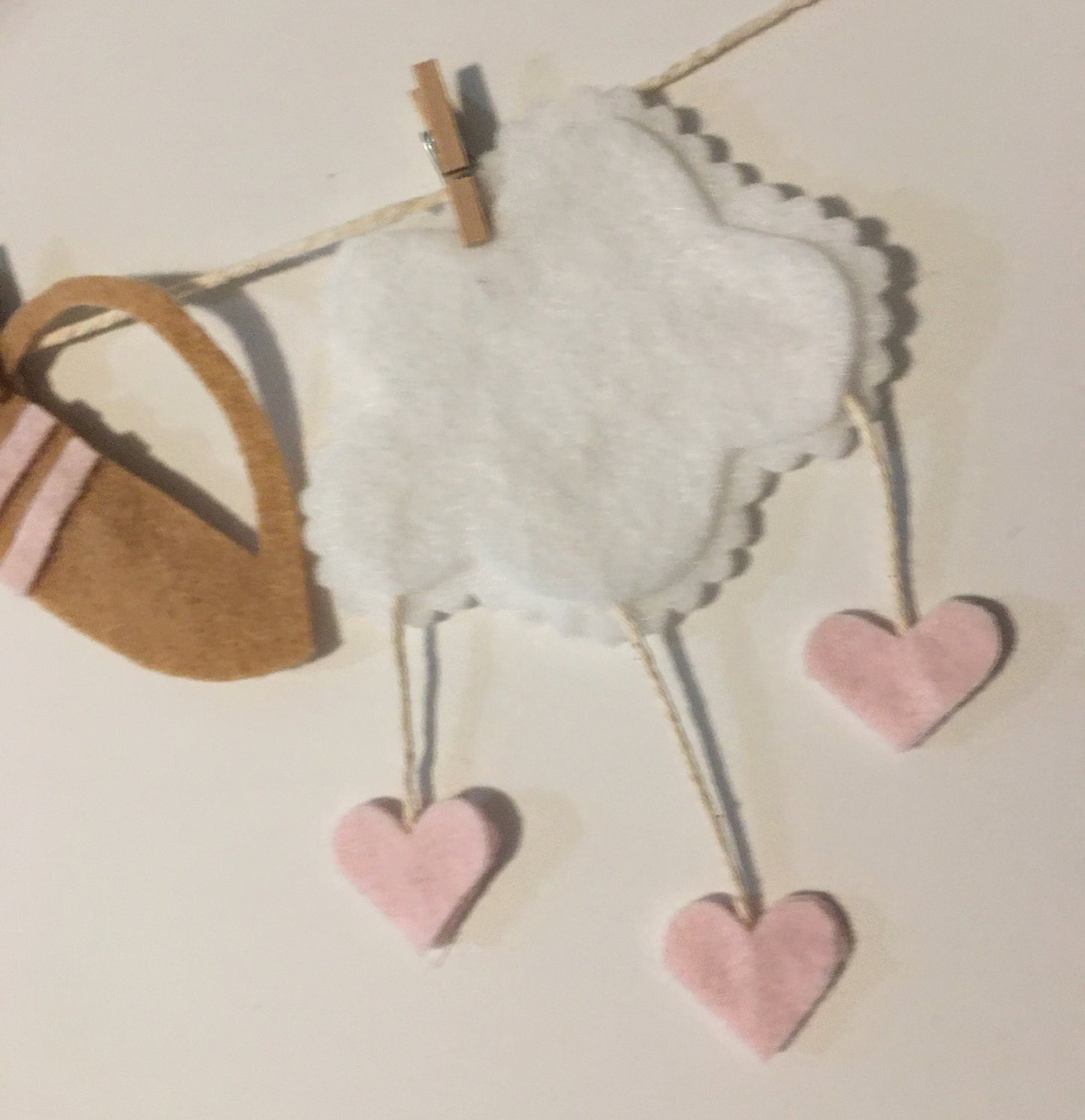 Cupid’s Clothesline Felt Miniature Banner Garland Bunting Wall Hanging Valentine’s Day Decoration