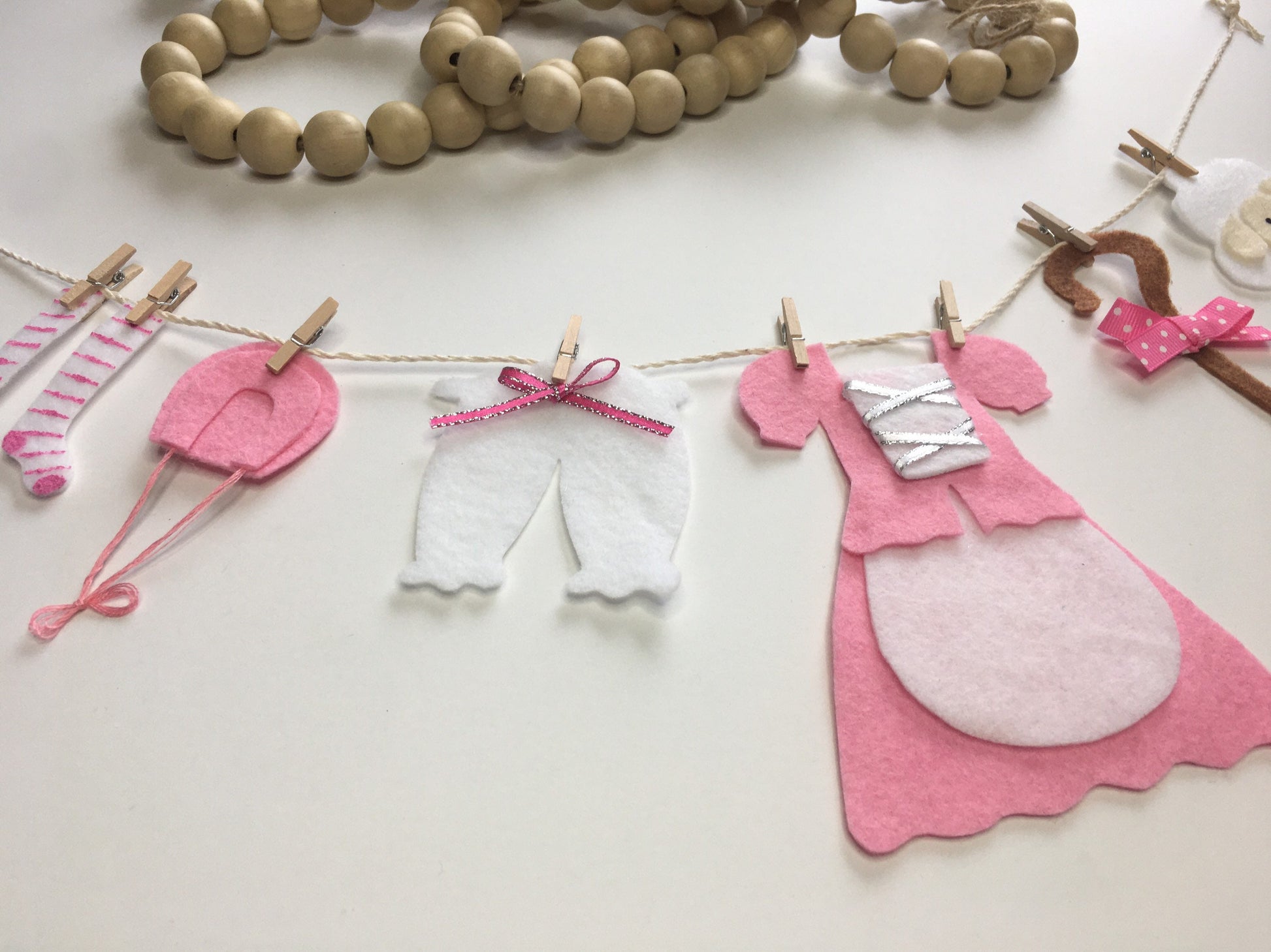 Little Bo Peep Felt Miniature Nursery Clothesline Banner Garland Bunting Wall Hanging Decoration