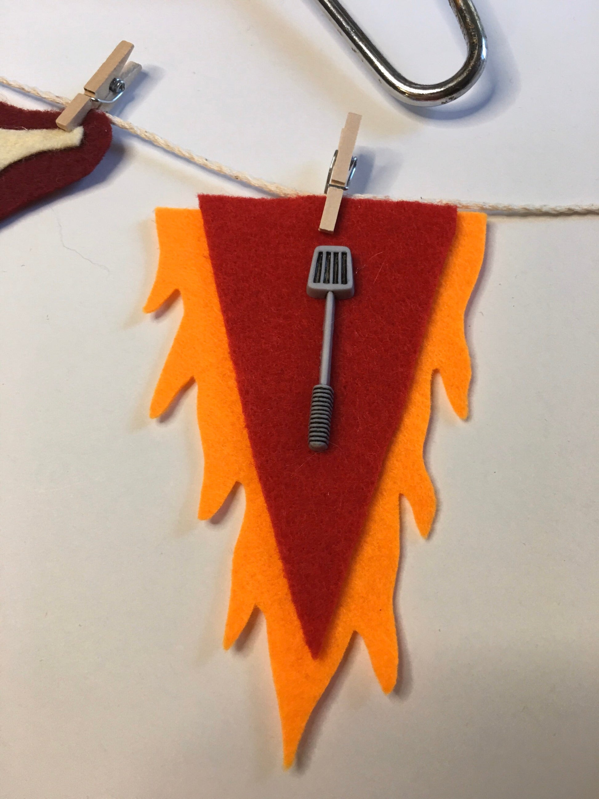 Grilling Master Barbecue Miniature Felt Clothesline Banner Garland Bunting Wall Hanging Decoration for Father’s Day