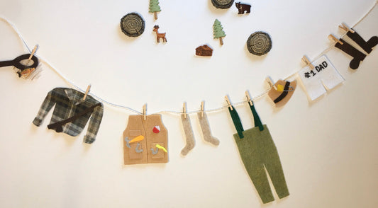 Fishing Dad Miniature Felt Clothesline Banner Garland Bunting Wall Hanging Decoration for Father’s Day