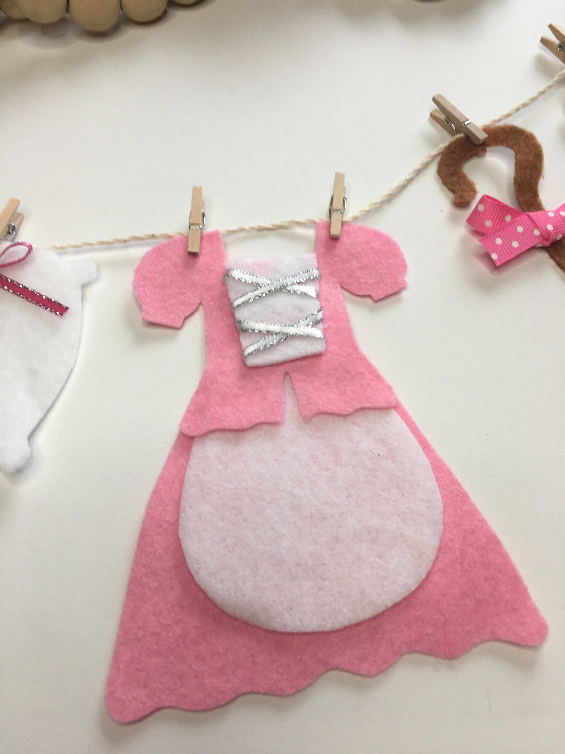 Little Bo Peep Felt Miniature Nursery Clothesline Banner Garland Bunting Wall Hanging Decoration