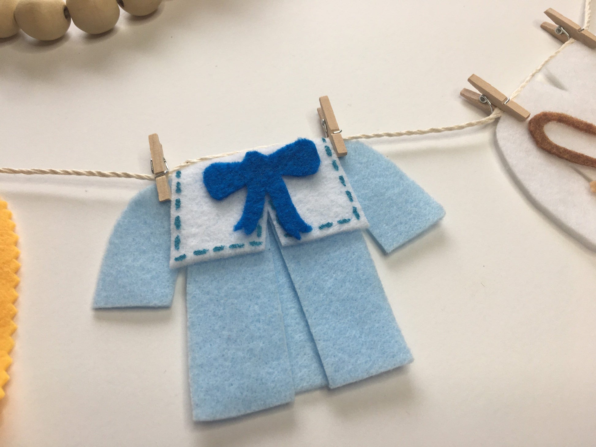 Little Bo Beep and Little Boy Blue Felt Miniature Clothesline Set of 2 Banners