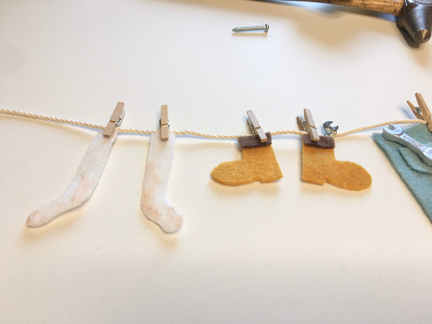 Tool Man Felt Miniature Clothesline Banner Garland Decoration Wall Hanging for Father’s Day