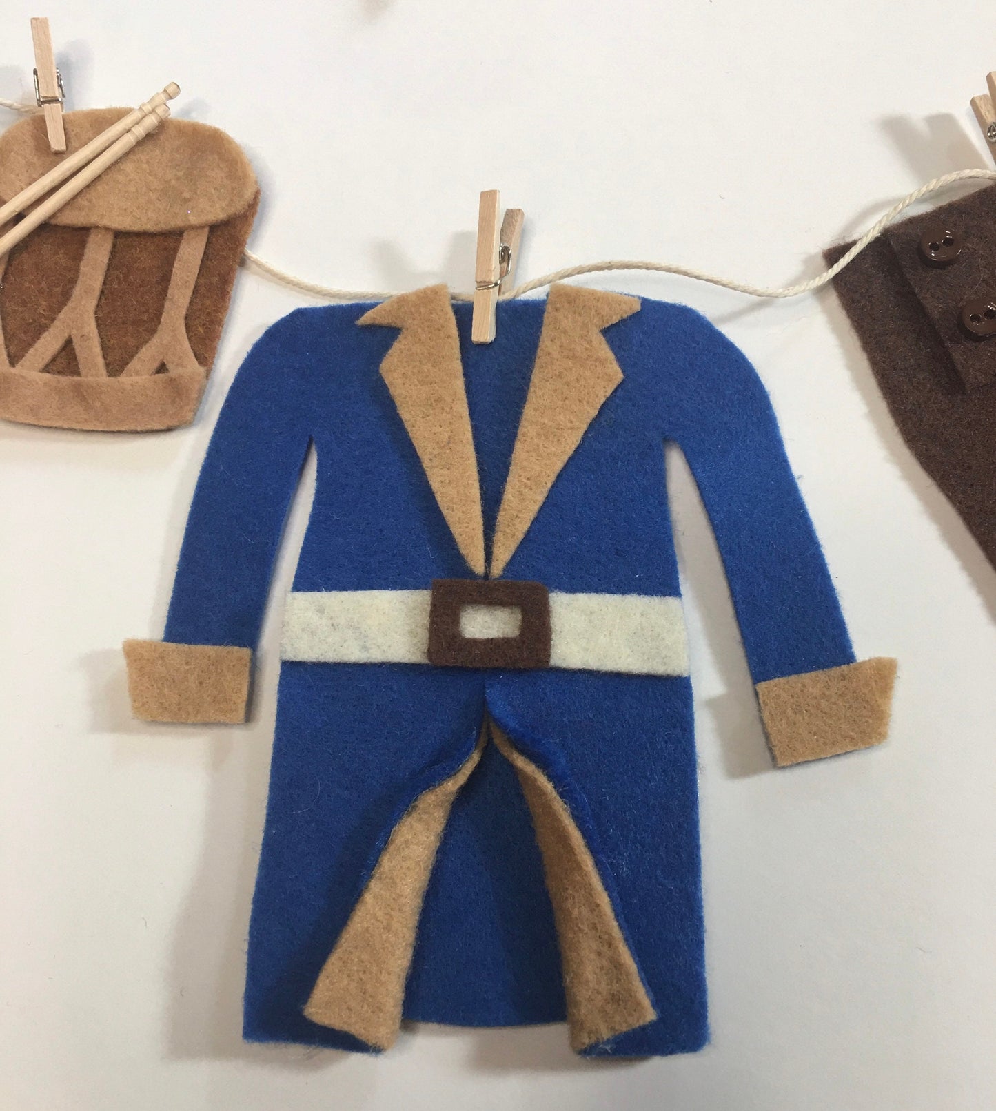 Yankee Doodle Dandy Paul Revere Miniature Felt Clothesline Banner Garland Bunting Wall Hanging Decoration for Independence Day