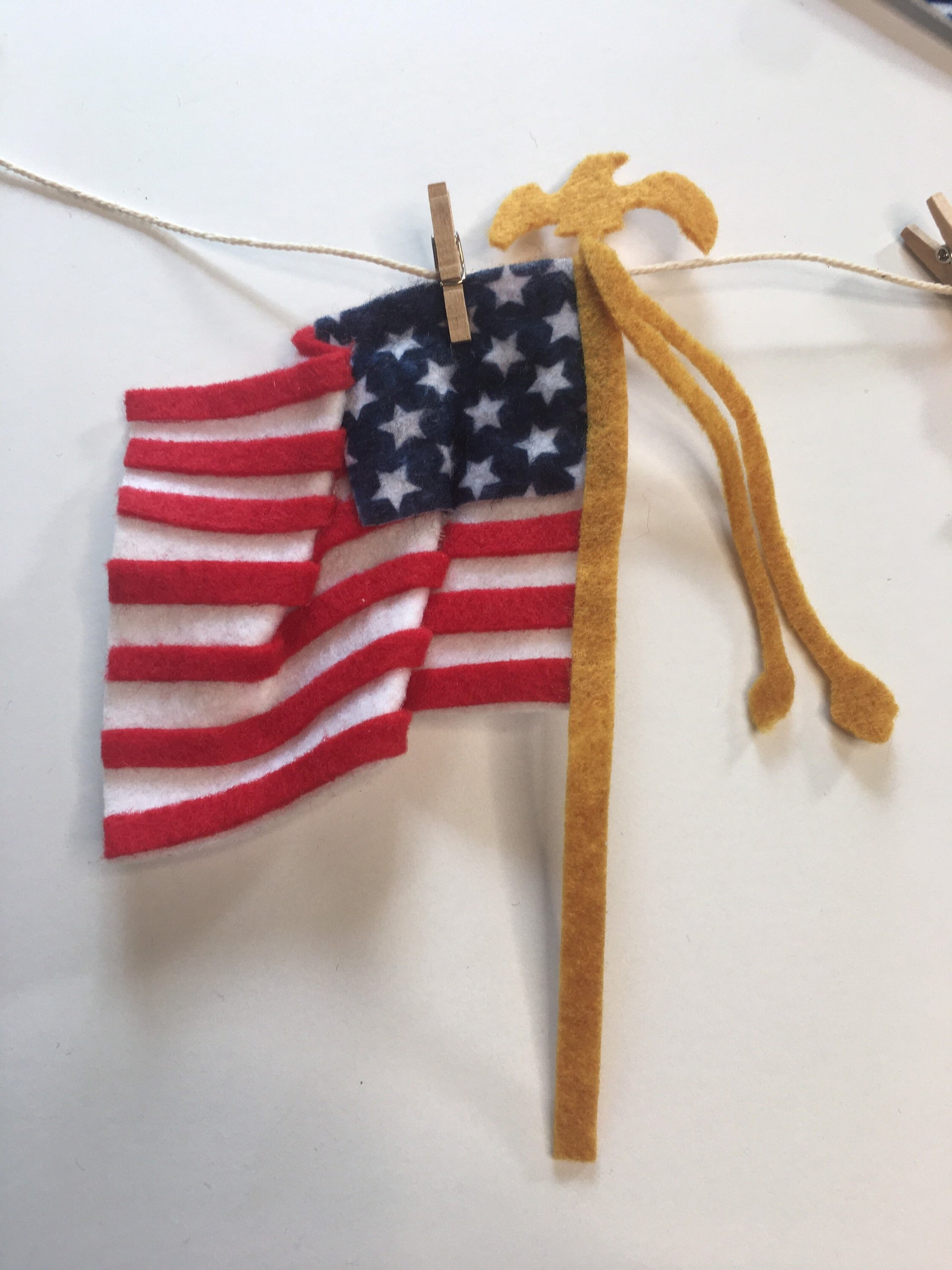 Statue of Liberty Miniature Felt Clothesline Banner Garland Bunting Wall Hanging Decoration for 4th of July