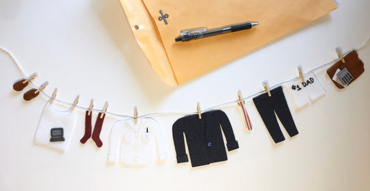 Business Man Modern Hipster Dad Miniature Felt Clothesline Banner Garland Bunting Wall Hanging Decoration for Father’s Day
