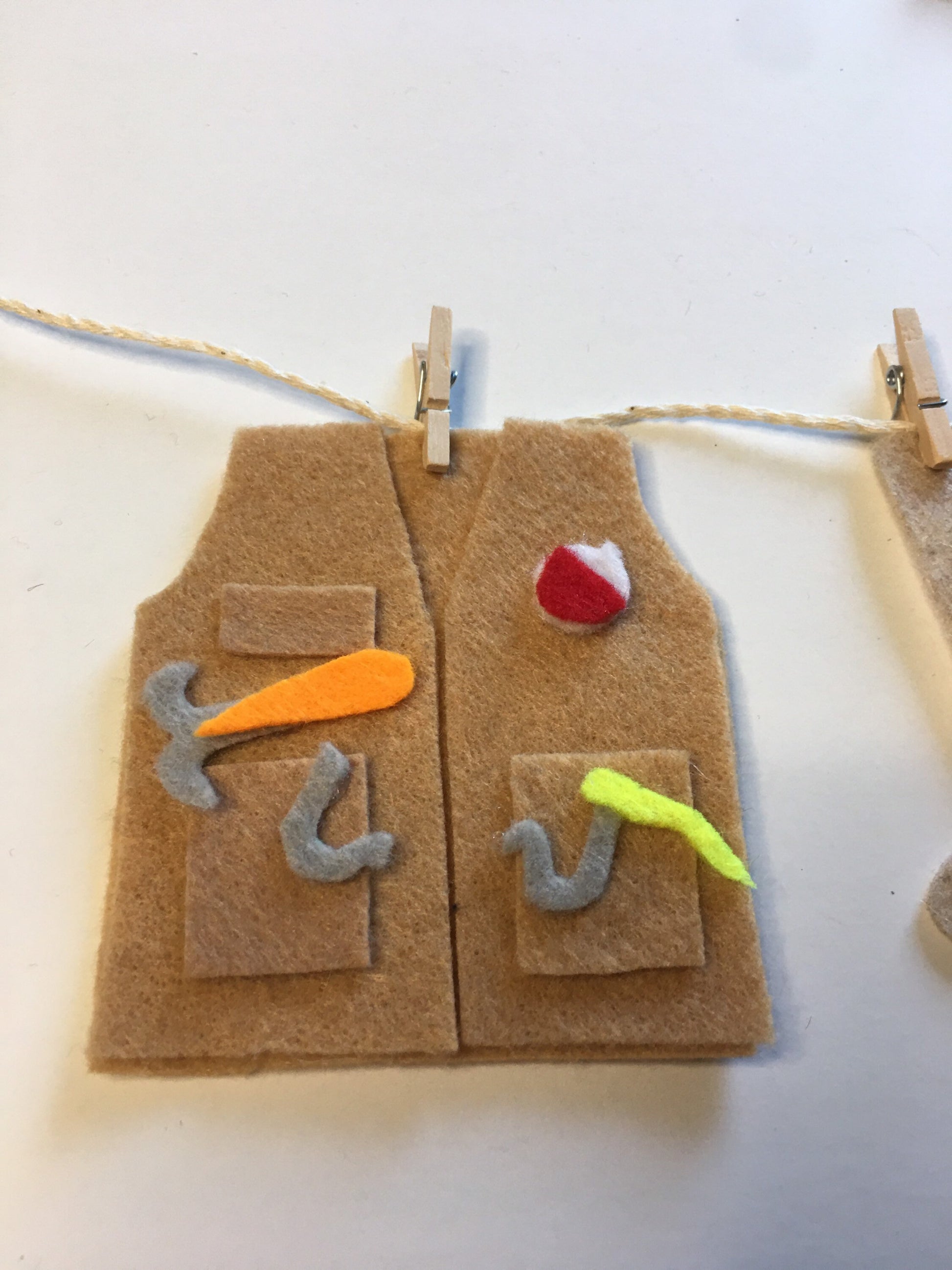Fishing Dad Miniature Felt Clothesline Banner Garland Bunting Wall Hanging Decoration for Father’s Day