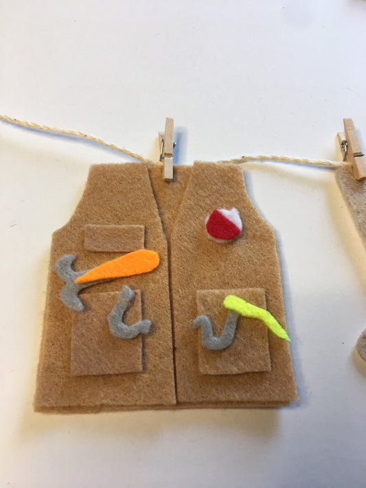 Fishing Dad Miniature Felt Clothesline Banner Garland Bunting Wall Hanging Decoration for Father’s Day