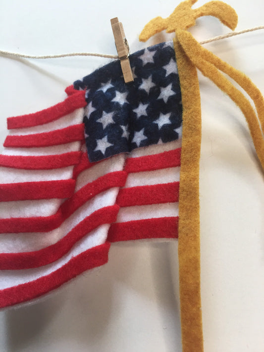 Statue of Liberty Miniature Felt Clothesline Banner Garland Bunting Wall Hanging Decoration for 4th of July