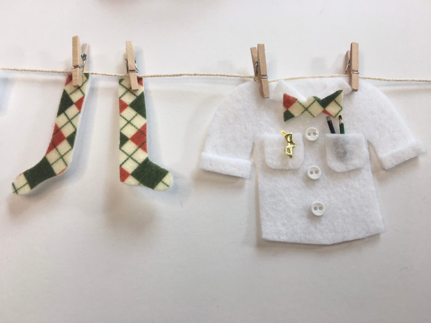 Nerd Clothesline Nerdy Man Banner Hipster Bunting Felt Miniature Wall Hanging Decoration