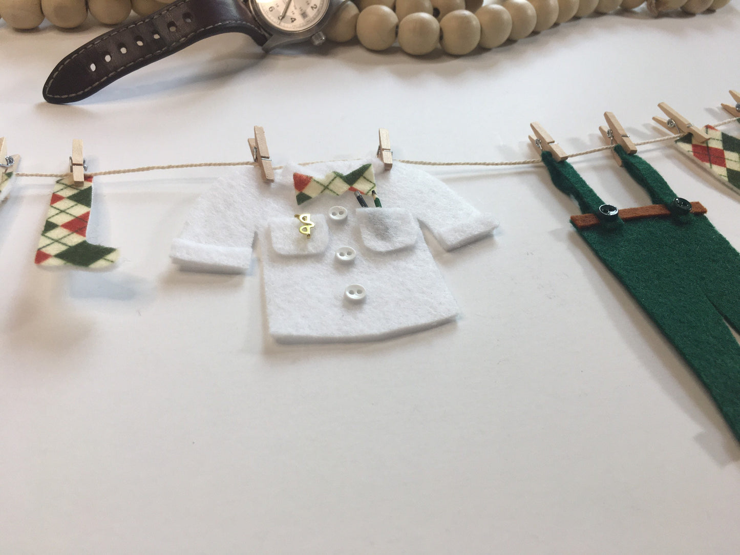 Nerd Clothesline Nerdy Man Banner Hipster Bunting Felt Miniature Wall Hanging Decoration