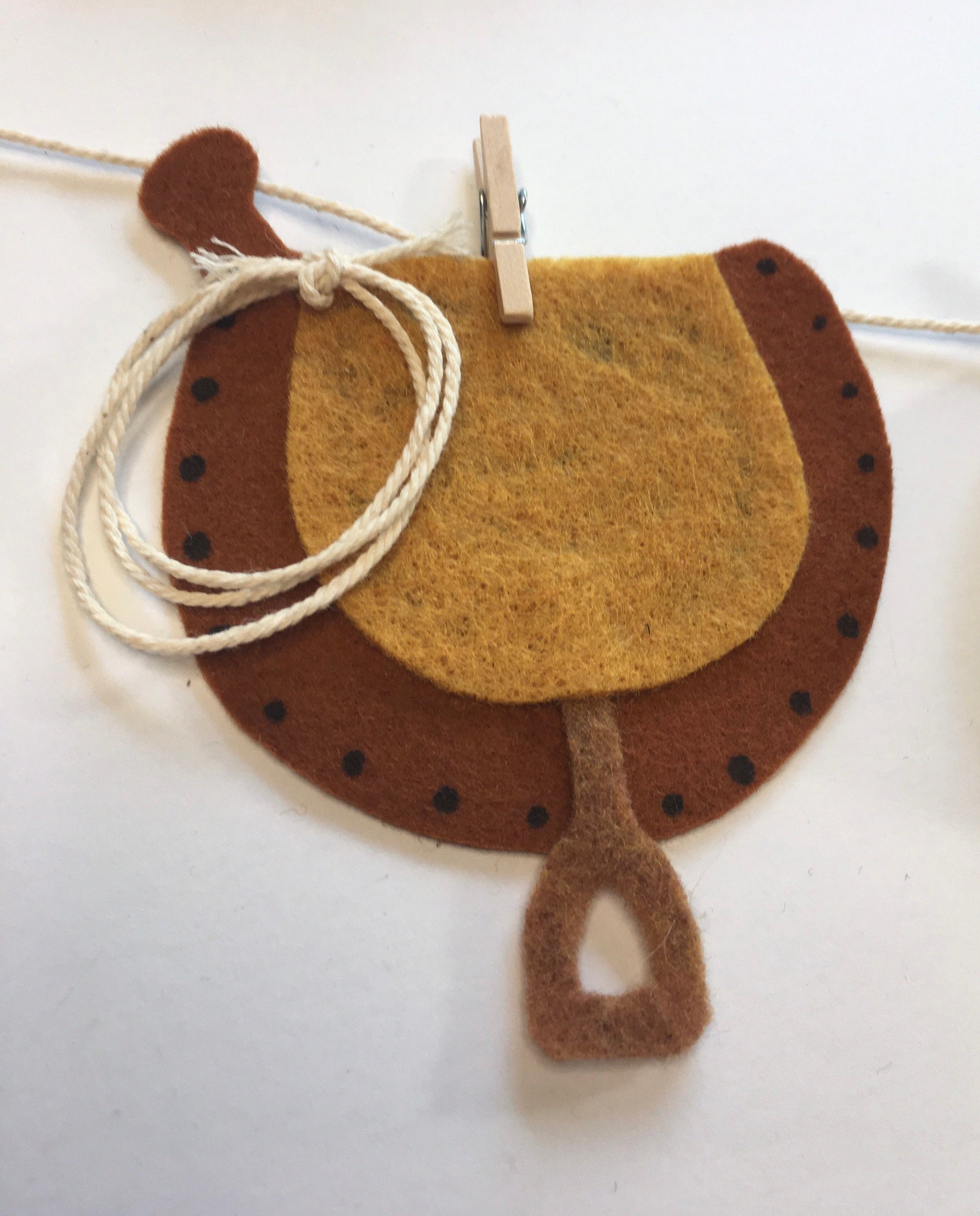 Cowboy Miniature Felt Clothesline Banner Garland Bunting Wall Hanging Decoration for Children’s Rooms or Parties