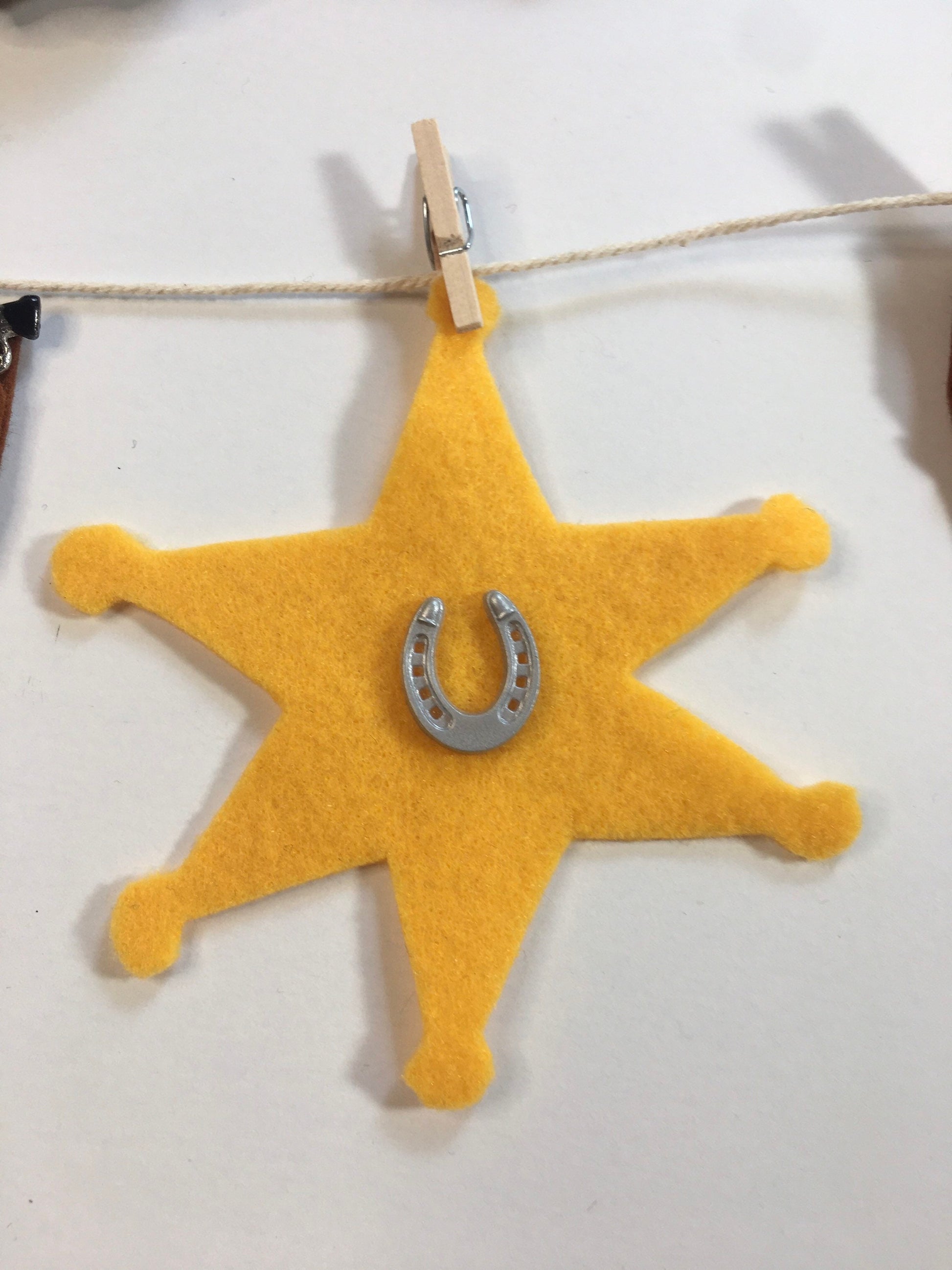 Cowboy Miniature Felt Clothesline Banner Garland Bunting Wall Hanging Decoration for Children’s Rooms or Parties