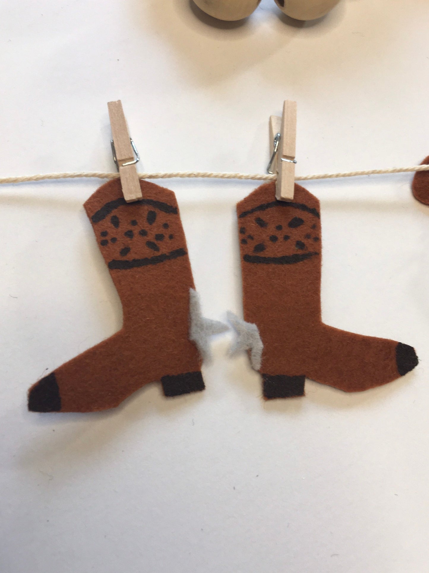 Cowboy Miniature Felt Clothesline Banner Garland Bunting Wall Hanging Decoration for Children’s Rooms or Parties