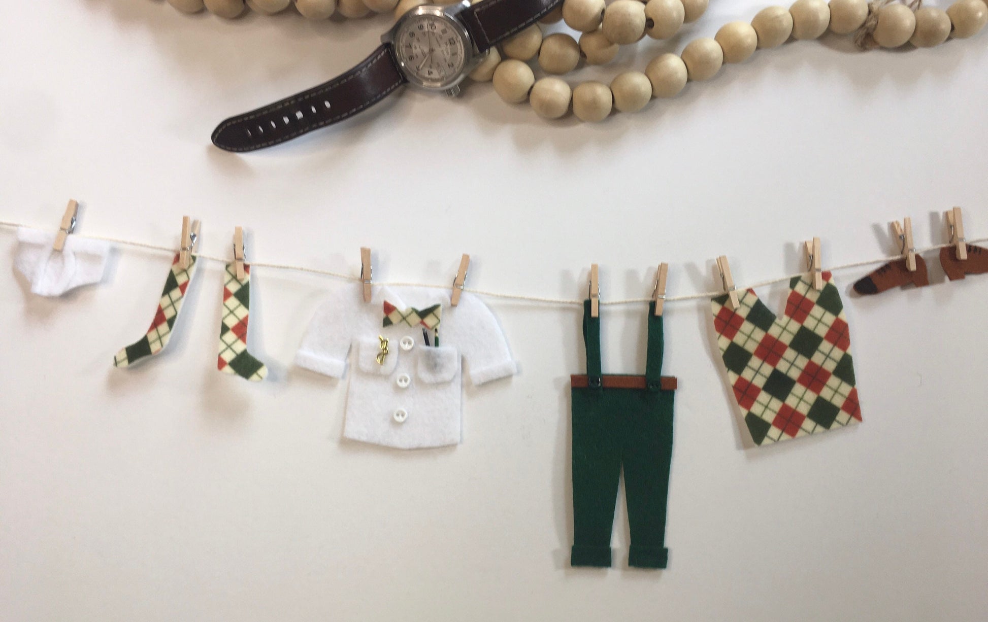 Nerd Clothesline Nerdy Man Banner Hipster Bunting Felt Miniature Wall Hanging Decoration