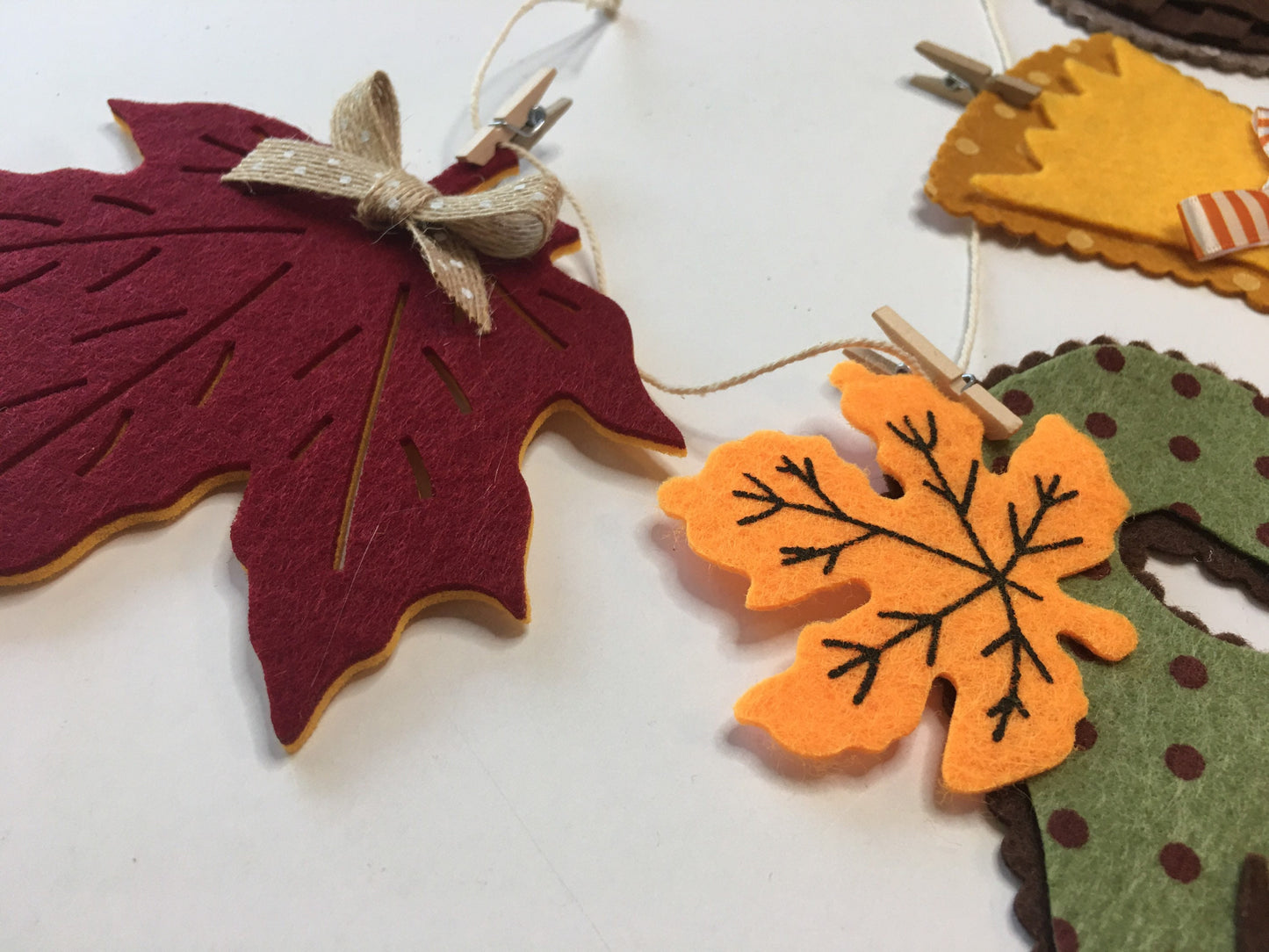 Thanksgiving Felt Cornucopia Turkey Corn Gourd Leaf Banner Garland Bunting Wall Hanging Decoration for Fall