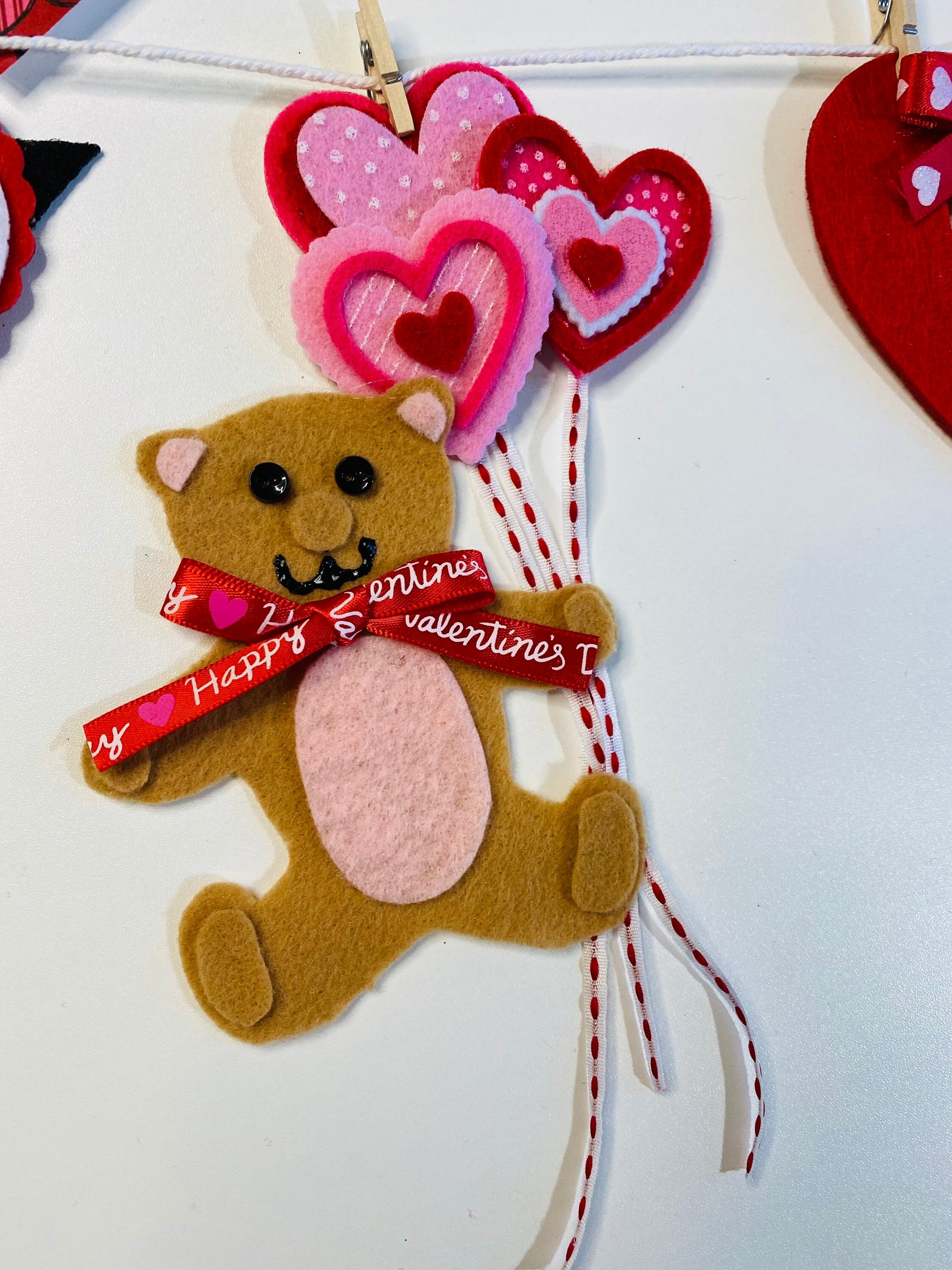 Happy Valentine’s Day Miniature Felt Banner Garland Bunting Wall Hanging Decoration