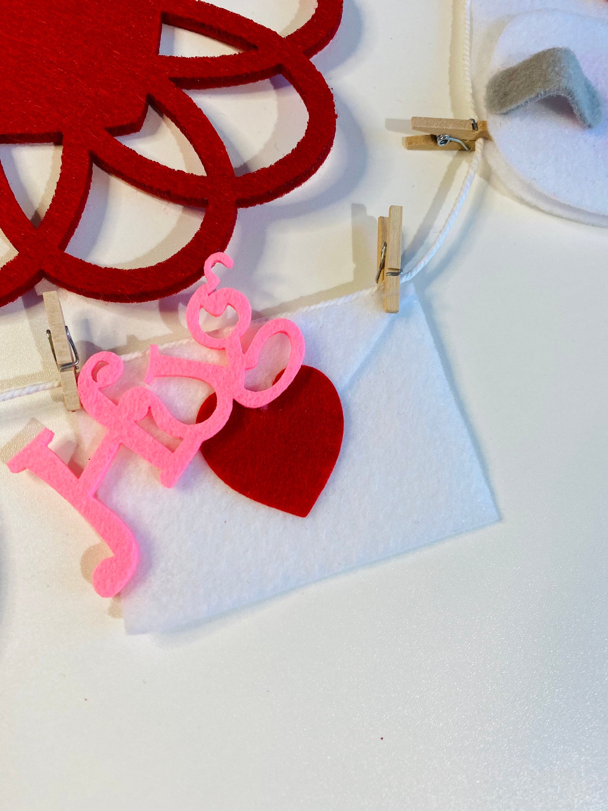 Happy Valentine’s Day Miniature Felt Banner Garland Bunting Wall Hanging Decoration