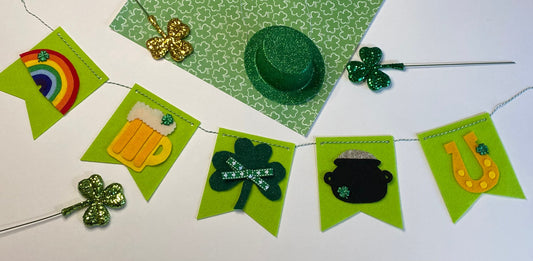 St. Patrick’s Day Felt Banner Garland Bunting Pennants Wall Hanging Decoration