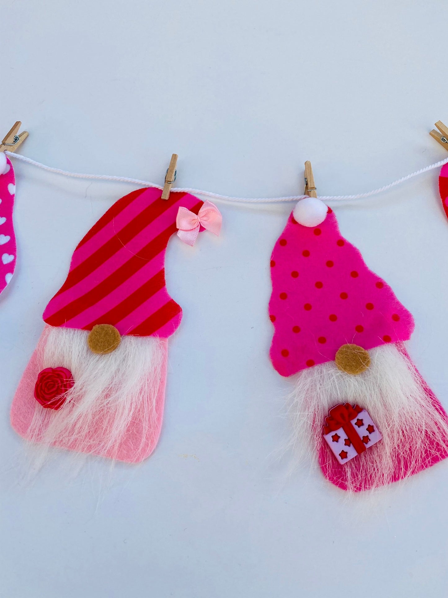 Valentine’s Day Gnome Felt Miniature Banner Garland Bunting Wall Hanging Decoration