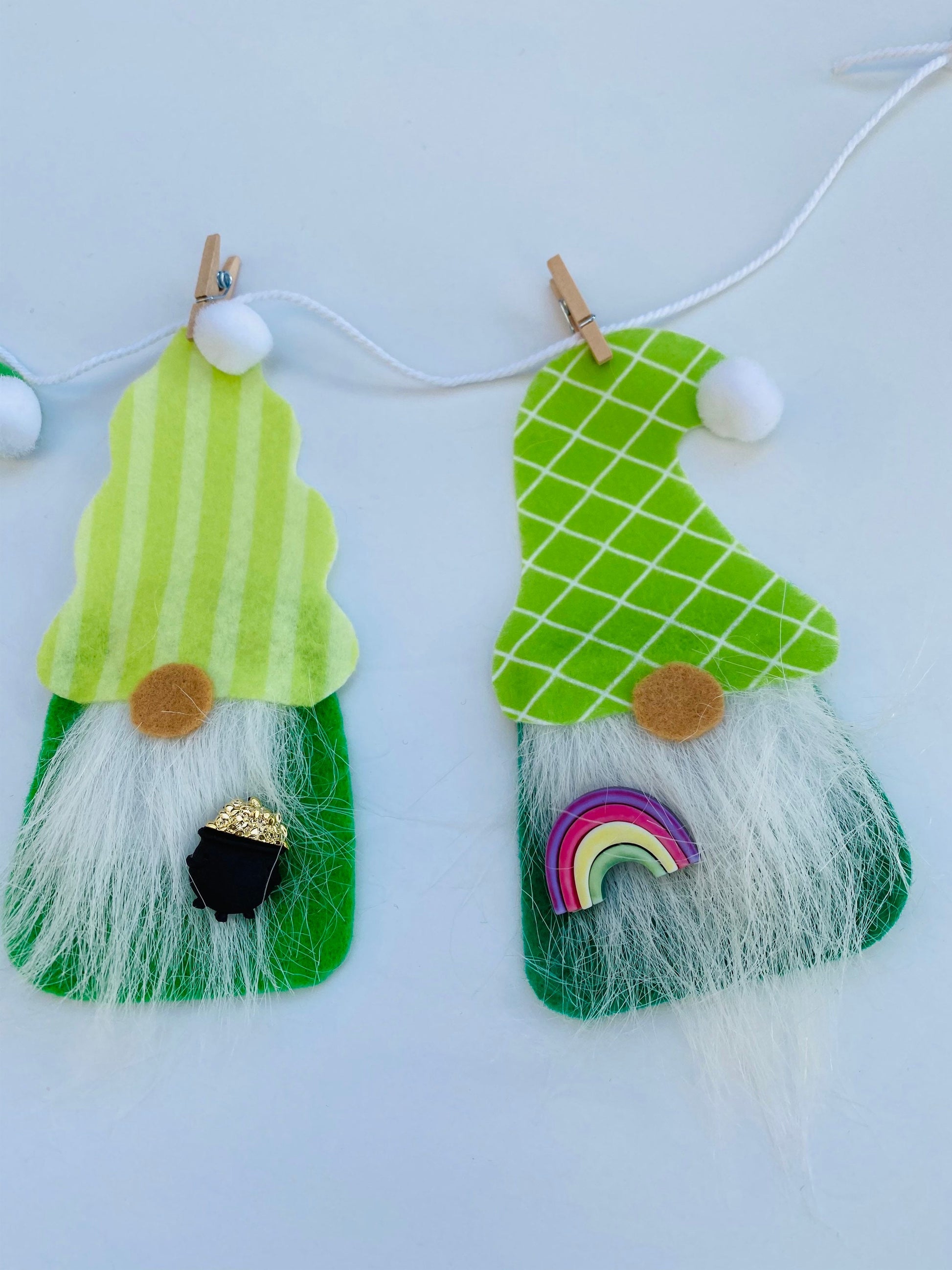 St. Patrick’s Day Gnome Felt Miniature Banner Garland Bunting Wall Hanging Decoration