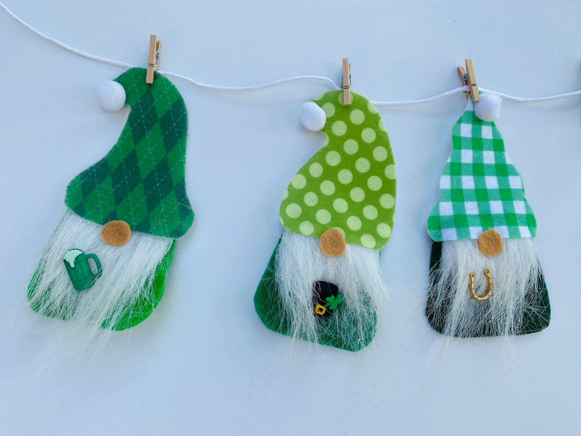 St. Patrick’s Day Gnome Felt Miniature Banner Garland Bunting Wall Hanging Decoration