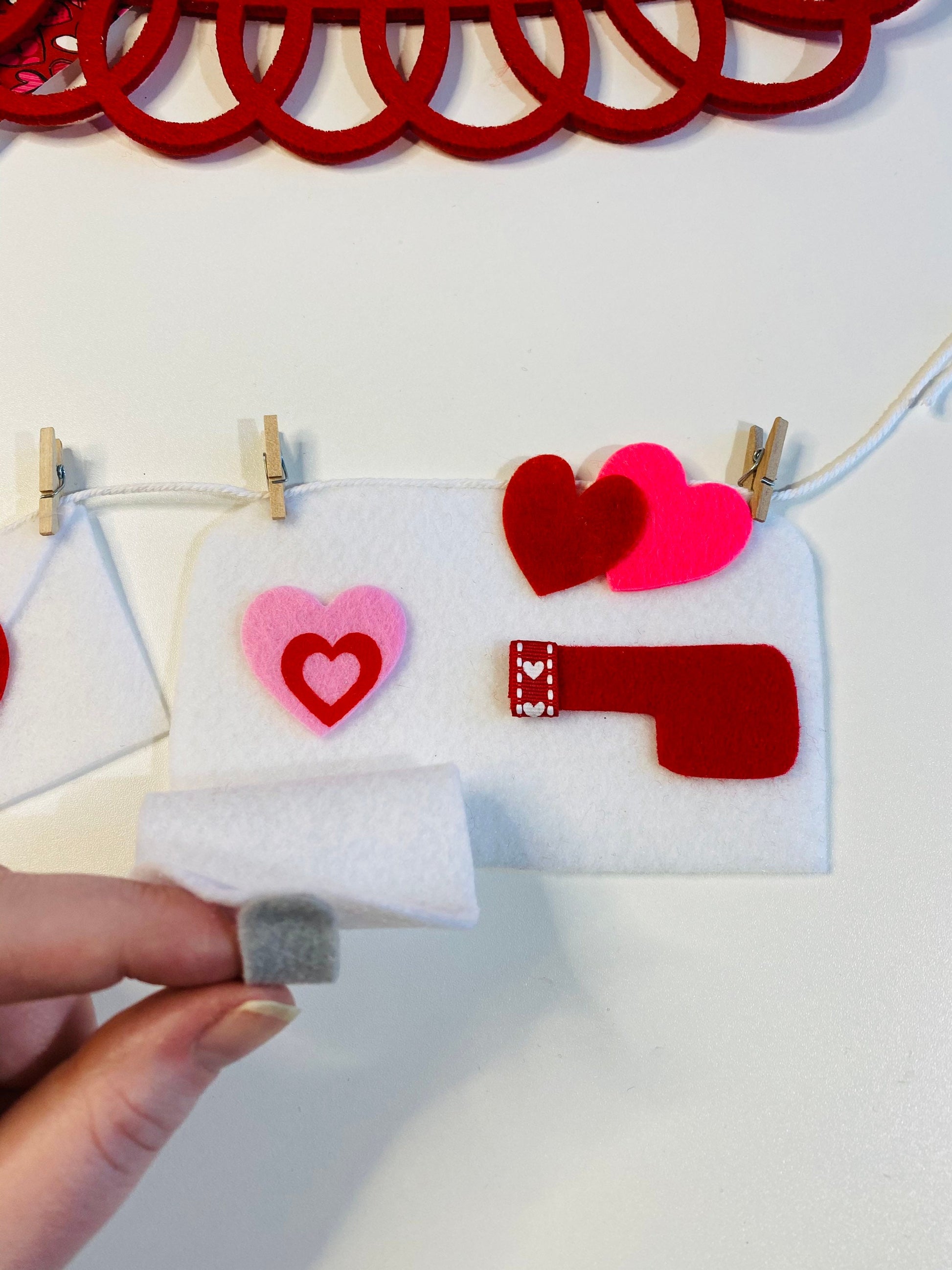 Happy Valentine’s Day Miniature Felt Banner Garland Bunting Wall Hanging Decoration