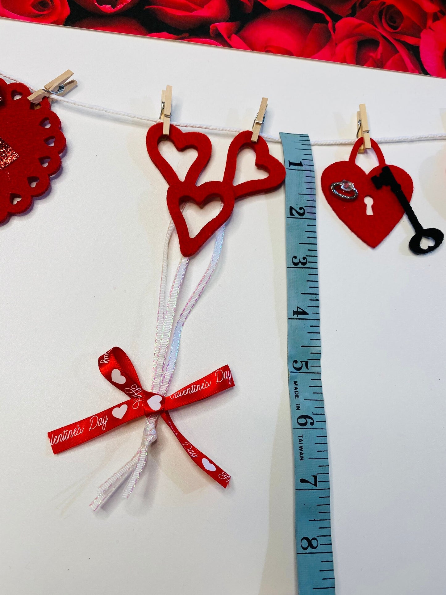 Romantic Valentine’s Day Miniature Felt Clothesline Banner Garland Bunting Wall Hanging Decoration