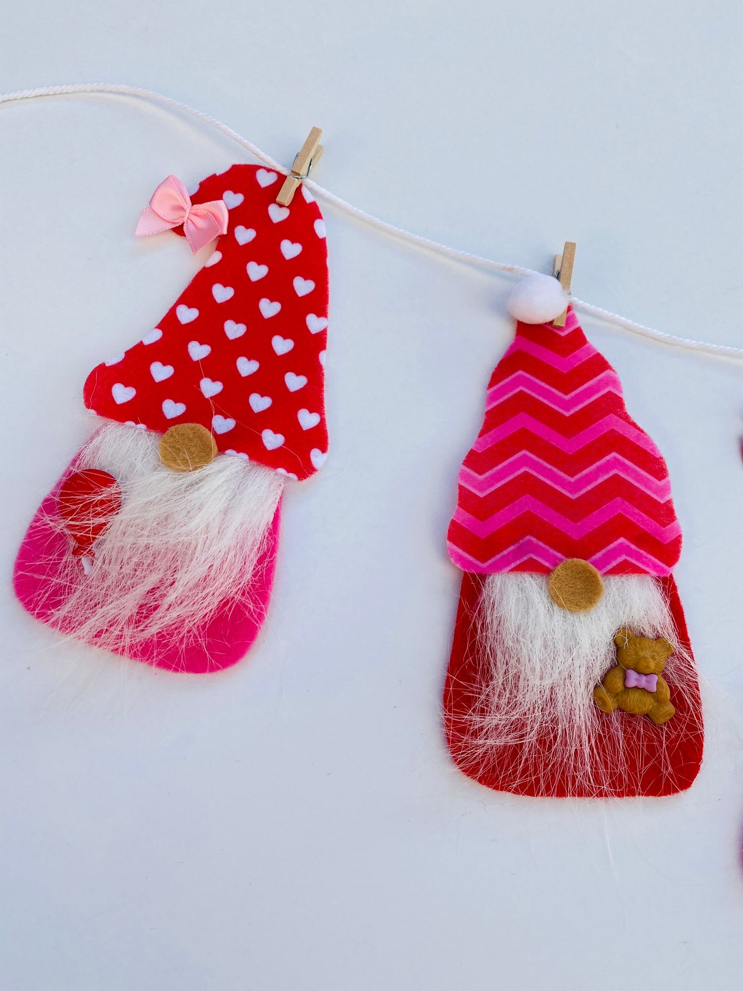 Valentine’s Day Gnome Felt Miniature Banner Garland Bunting Wall Hanging Decoration