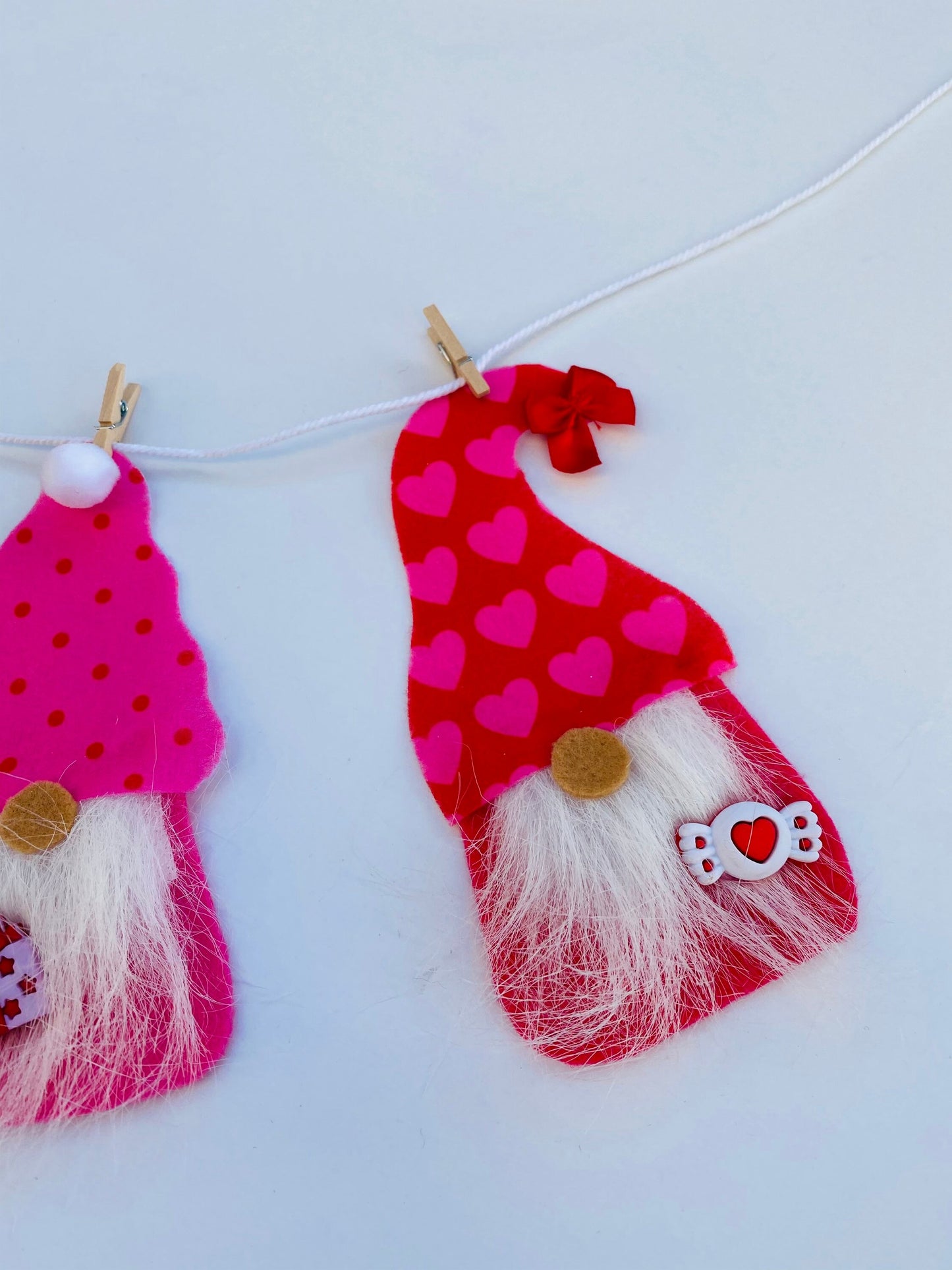 Valentine’s Day Gnome Felt Miniature Banner Garland Bunting Wall Hanging Decoration