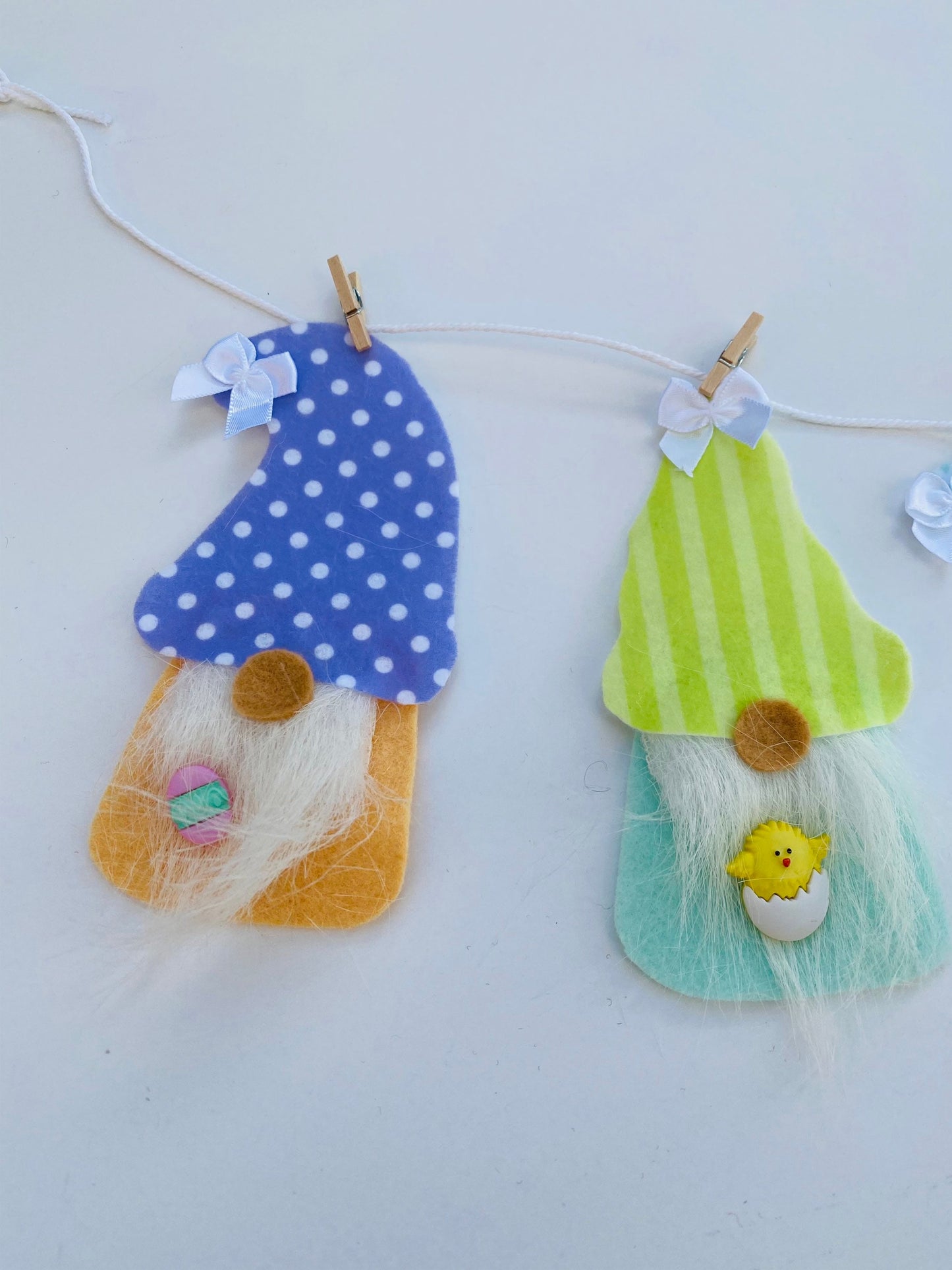 Easter Spring Gnome Felt Miniature Banner Garland Bunting Wall Hanging Decoration
