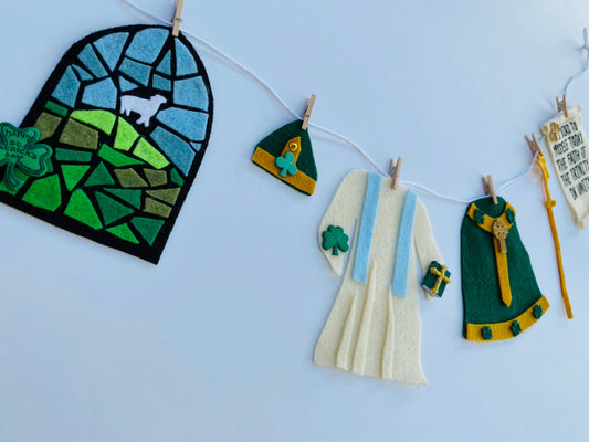 Saint Patrick Miniature Felt Clothesline Banner Garland Bunting Wall Hanging Decoration